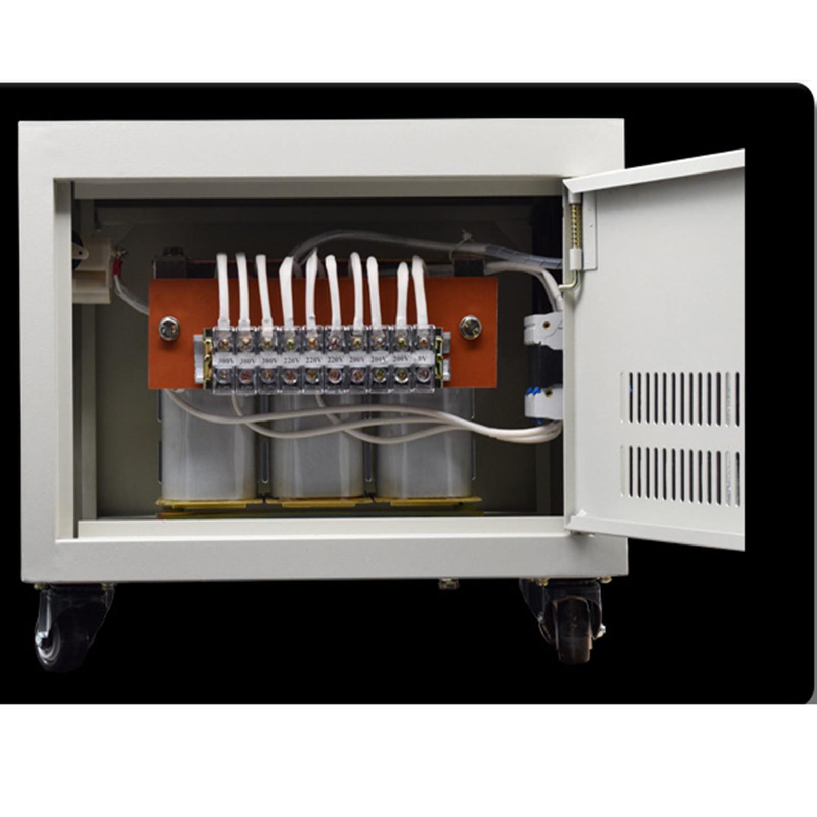 DirectNine Basics Dry Type Transformer,3 Phase Servo Transformer 415V to 380V/220V/200V Heavy Duty Voltage Transformer Converter with Circuit Break Protection,2000VA