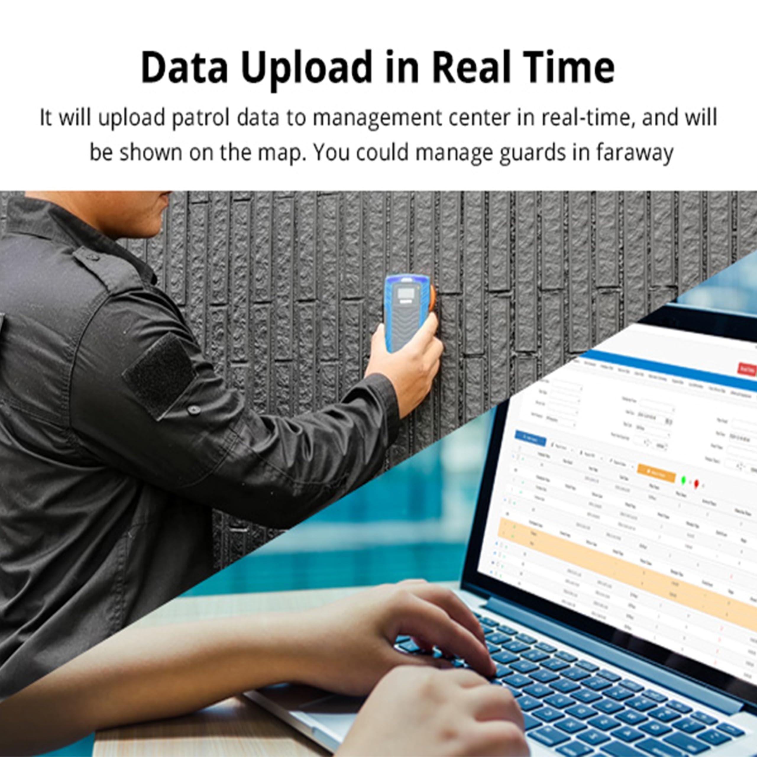 JWMGKJ JWM Guard Patrol Tour System with Fingerprint Recognition, Phone Calling, 4G Online Real-Time Patrol Checkpoint System for Hotels, Free Cloud Software