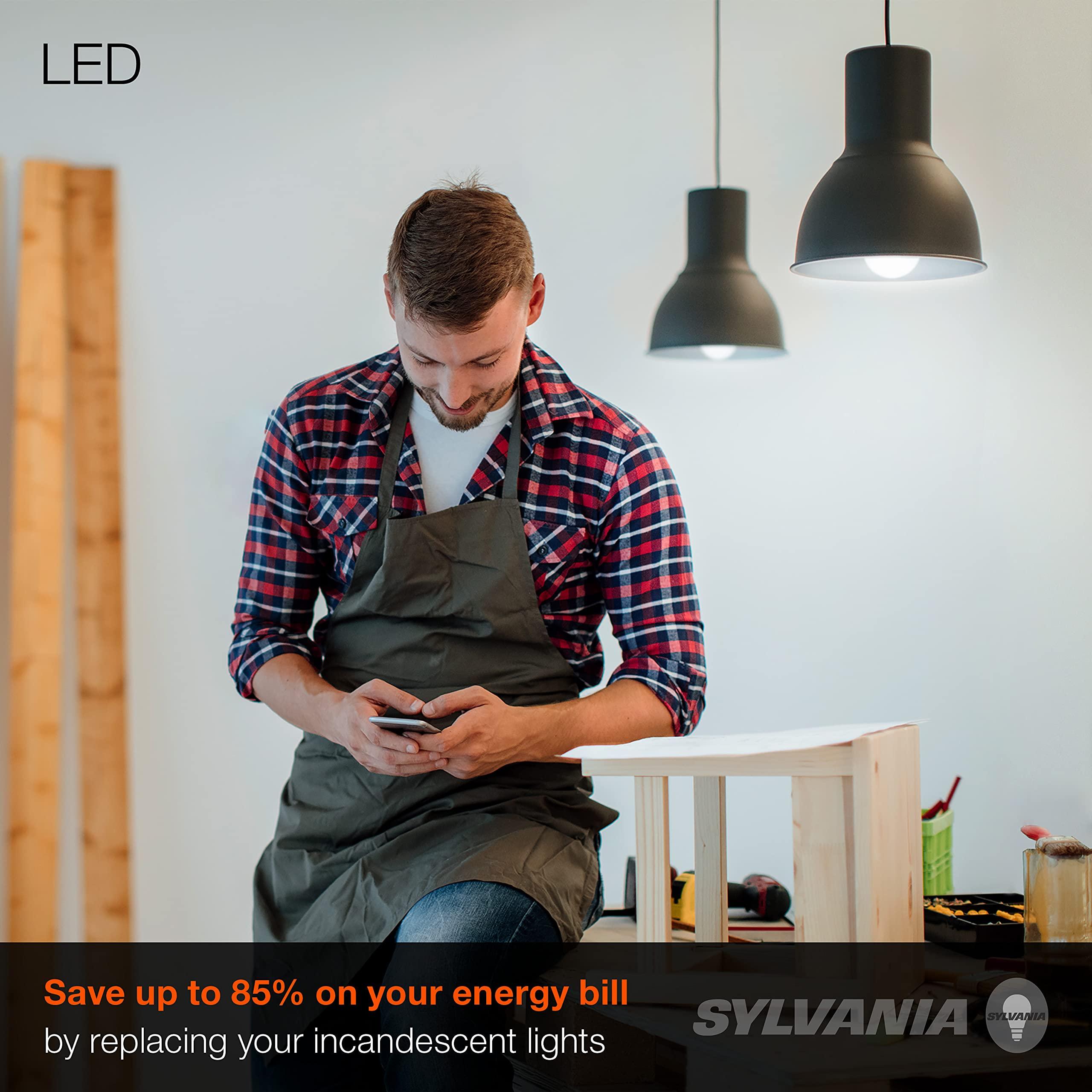 LEDVANCE SYLVANIA LED A19 Light Bulb, 60W Equivalent, Efficient 8.5W, Frosted, 5000K, Daylight - (79284), 4 Count (Pack of 1)