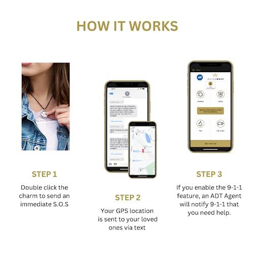 invisawear invisawear Smart Jewelry - Personal Safety Device - Gold Flower Keychain