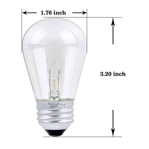 Skullis 30 Pack S14 Outdoor String Light Bulbs Set orange, 120V 11W Clear Outdoor Patio Vintage Light Shatterproof Bulbs