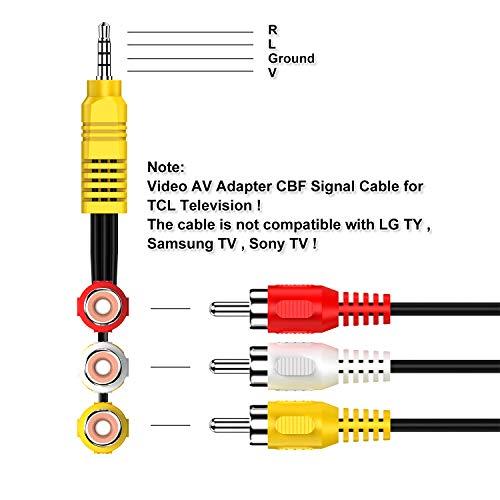 Adaptermvp 3.5MM to 3 RCA Cable ?Video AV Component Adapter Cable Replacement for TCL TV, 3 RCA to AV Input Adapter - 23CM/9in