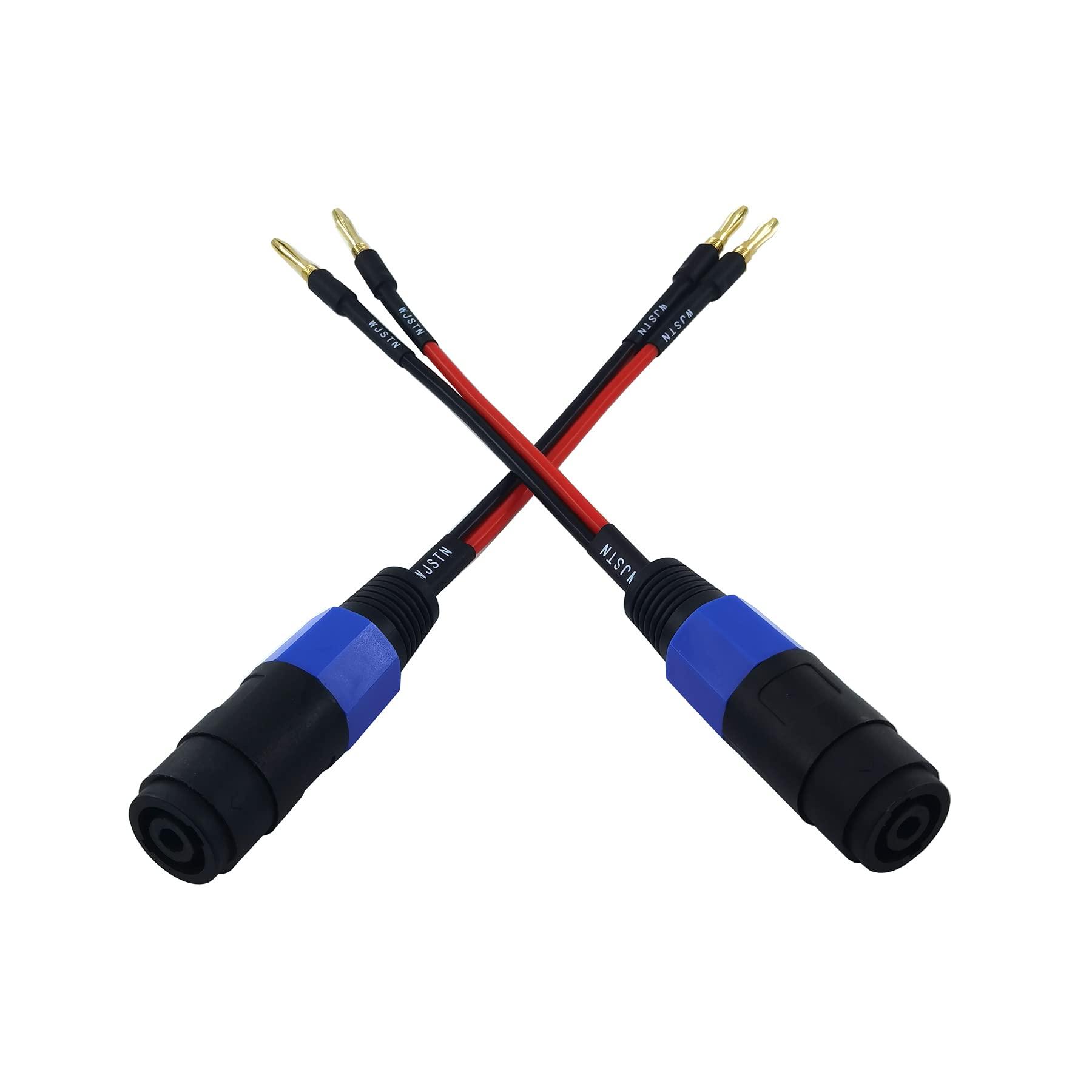 WJSTN WJSTN Banana Plugs to speakon Speaker Adapter Cablespeakon to Banana Plug Cable 12awg 6in/2 Pack