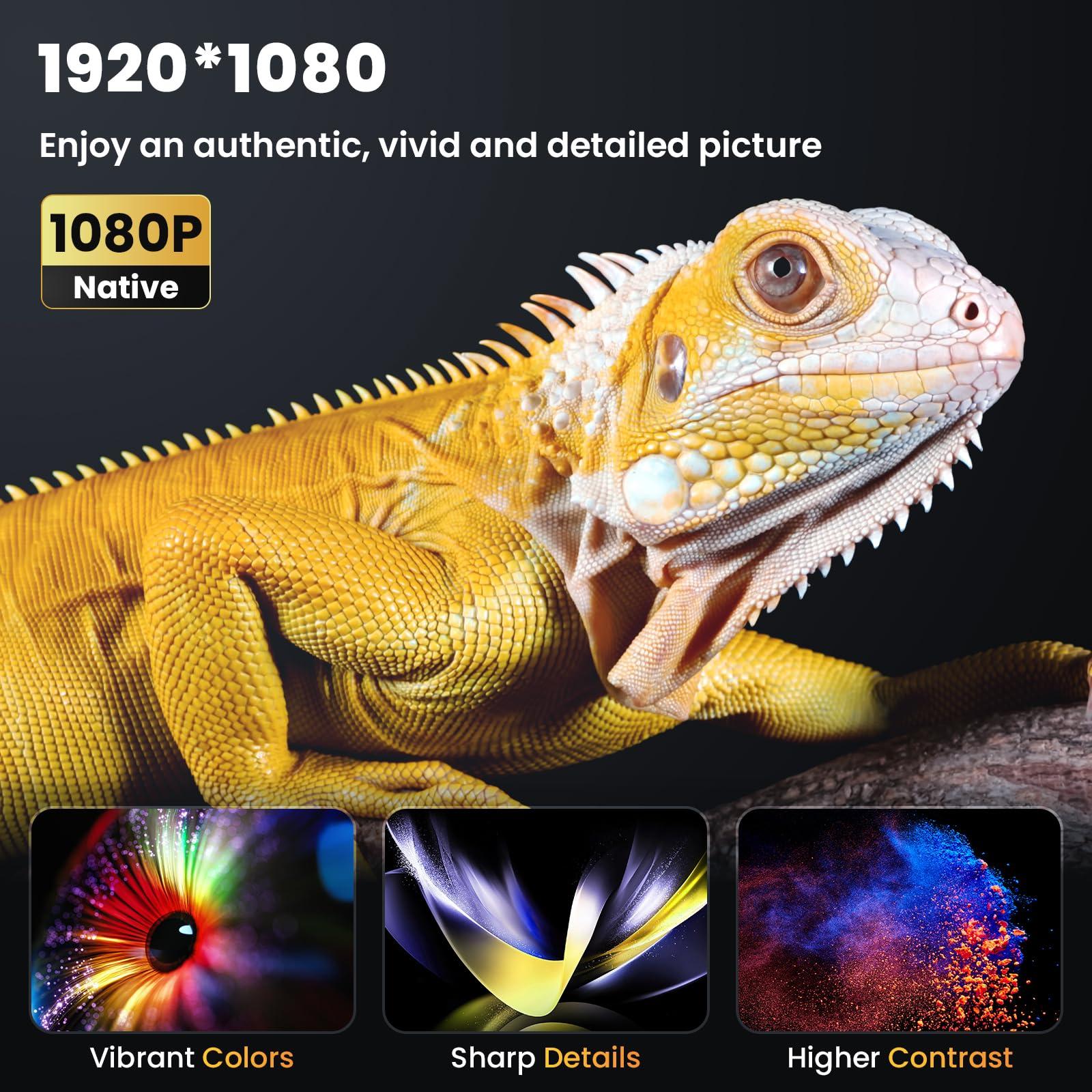 HAPPRUN HAPPRUN H1 Projector 1080P + HAPPRUN Projector Bag for Portable Indoor Outdoor Use