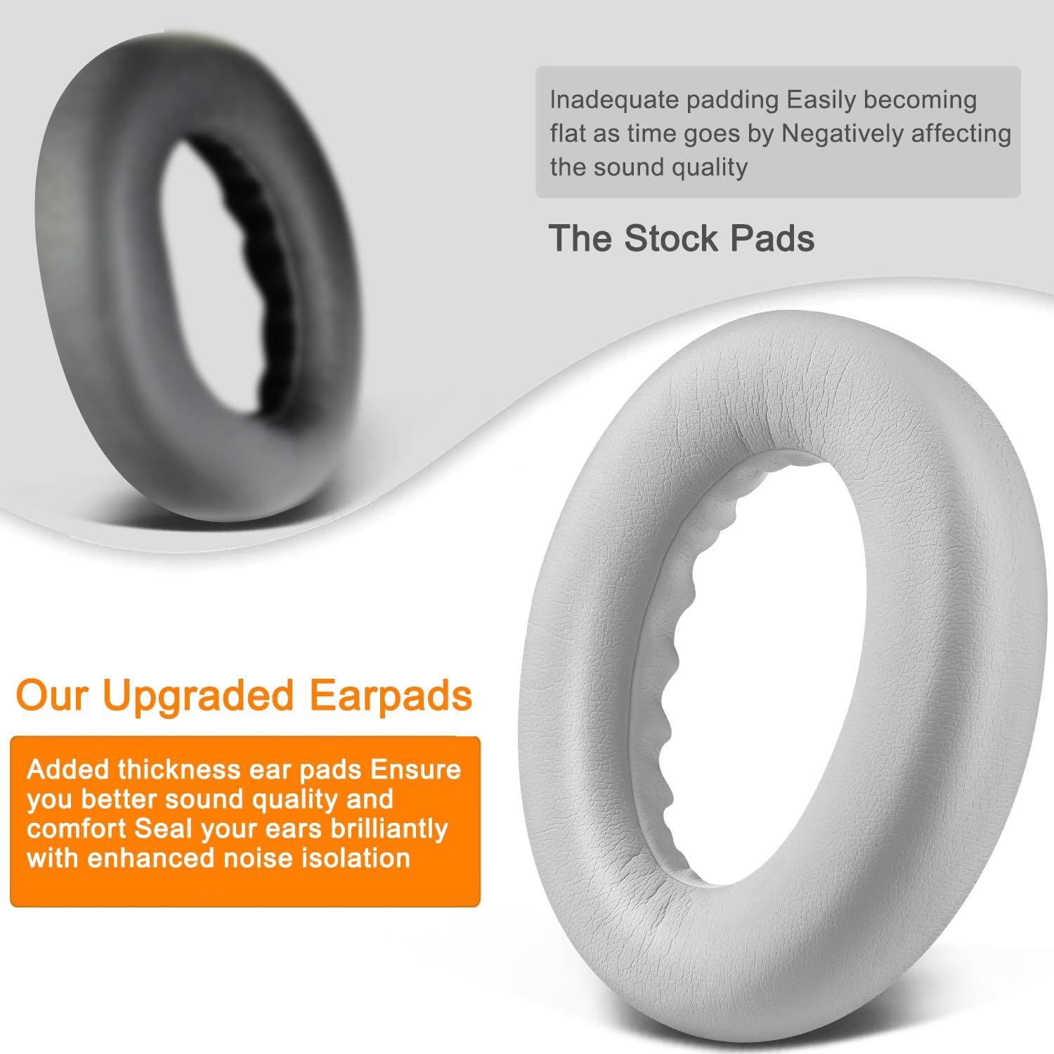 SOULWIT SOULWIT Replacement Earpads for Bose QuietComfort(QC) Ultra Wireless Headphones, Ear Pads Cushions with Softer Protein Leather, High-Density Noise Cancelling Foam - White Smoke