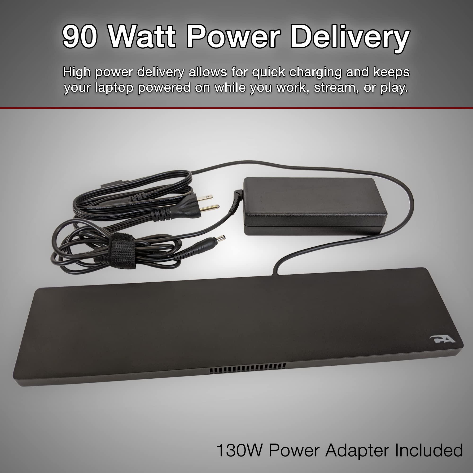 Cyber Acoustics CA Essential Docking Station (DS-2000), 6 Pack USB-C Docks with 90W Power Delivery, Laptop Cooling, Dual 4K Monitor Displays, 4 USB-A Ports, Ethernet, Includes 6 Active DisplayPort to HDMI Adapters