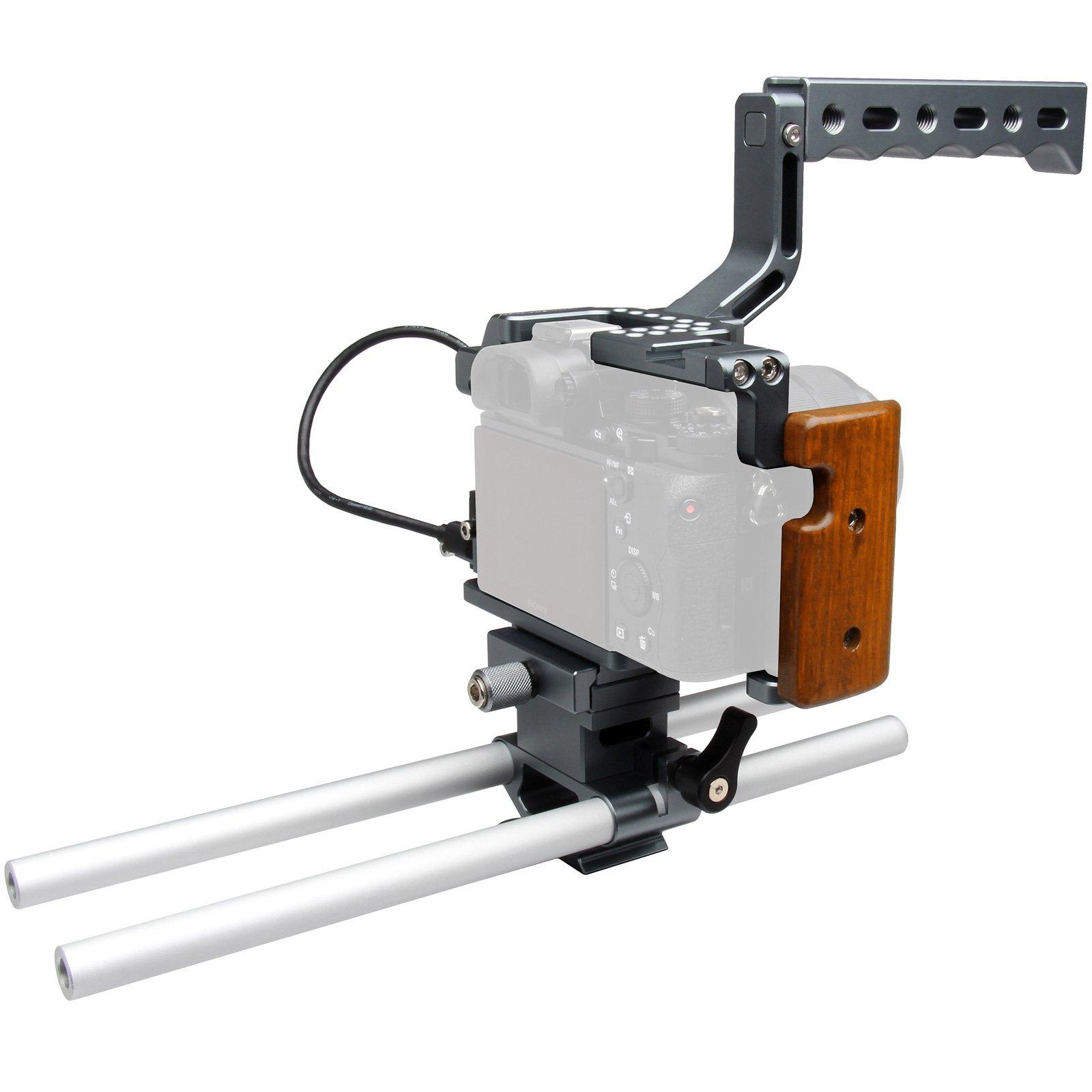 VidPro Vidpro CA-S7R Aluminum Camera Video Cage Rig for Sony Alpha A7 Series fits A7, A7 II, A7S, A7S II, A7R & A7R II Digital Cameras (NOT for A7R III - 3)