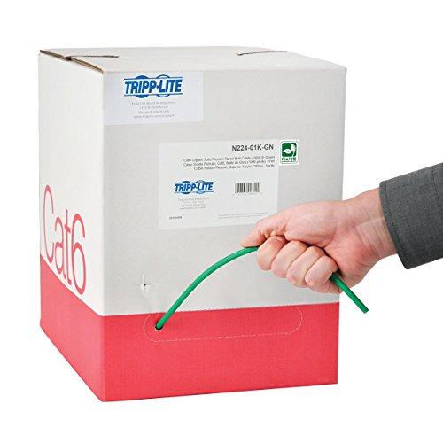 Tripp Lite TRIPP LITE Cat6 Bulk Solid-Core Cable, Plenum-Rated PVC (CMP), Gigabit, Green, 1000' (N224-01K-GN)