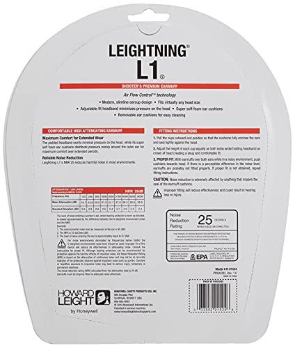 Honeywell Ademco Howard Leight by Honeywell Leightning L1 Shooting Earmuff (R-01524),Light Gray