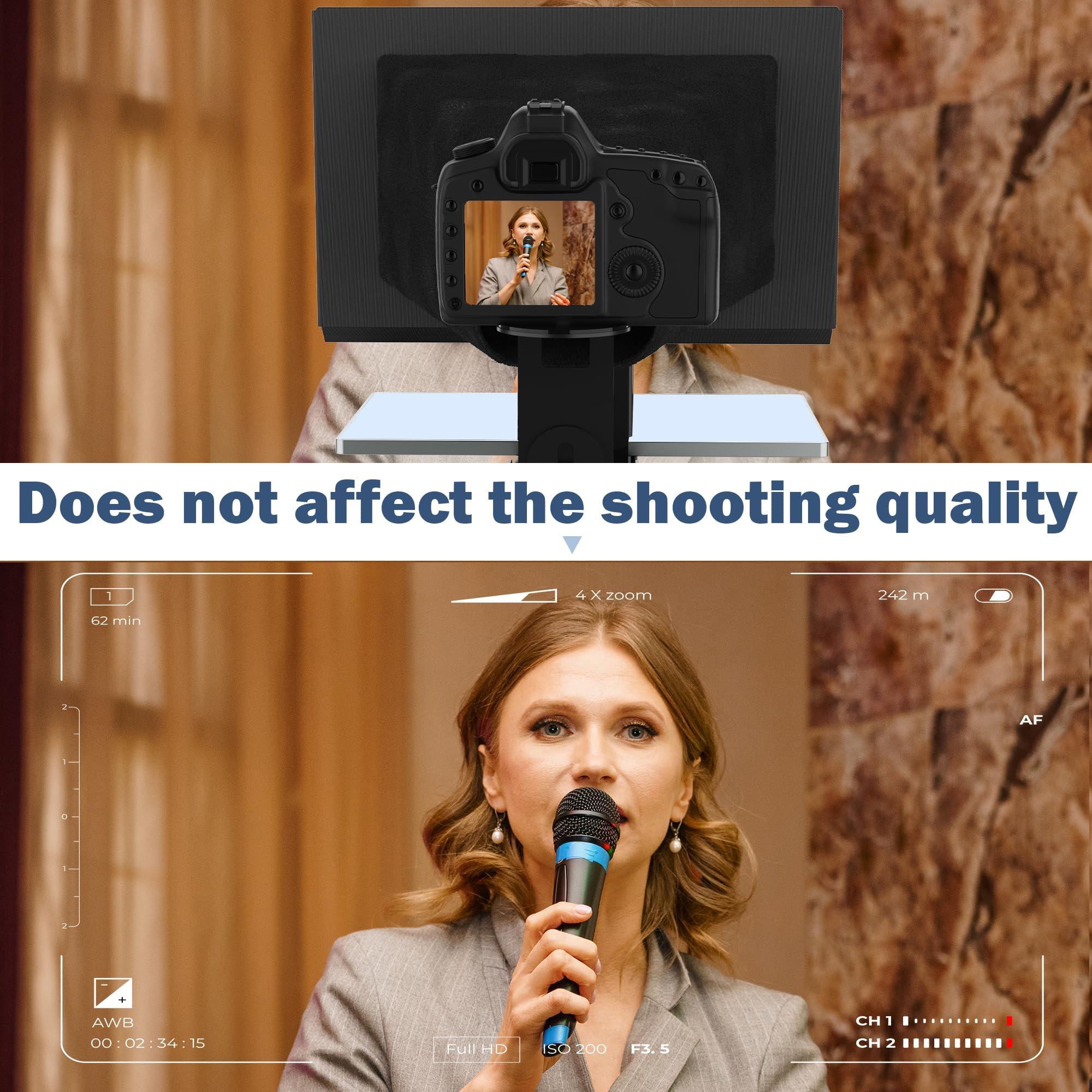 Geimrsy GEIMRSY i2/12-inch All-Metal teleprompter, Lift The teleprompter and Remote Control, Using Tempered Optical Glass, Compatible with a Variety of Devices for a Variety of scenarios.