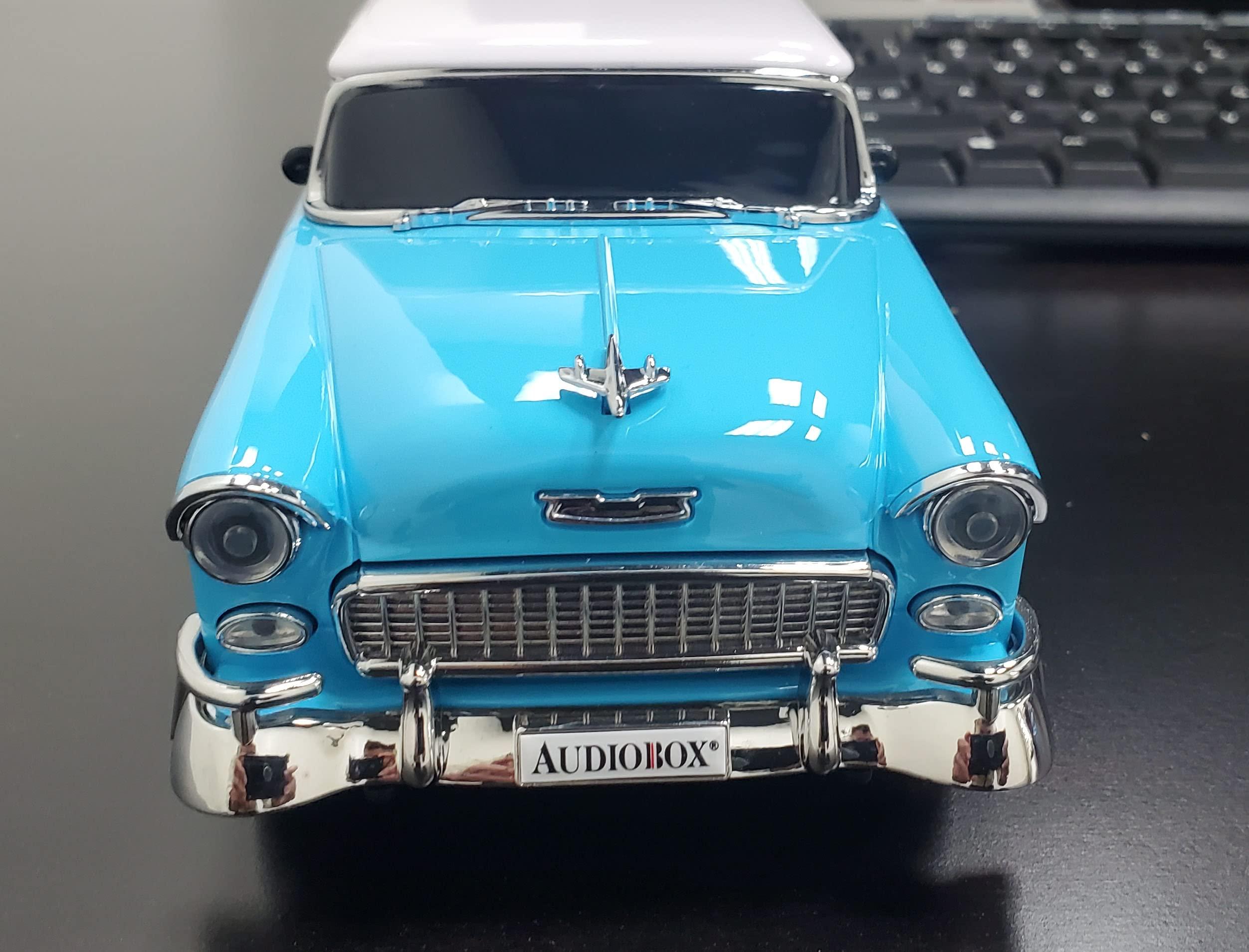 Audiobox Audiobox 1955 Bel Air Retro Ride Bluetooth Car Speaker & FM Radio | with USB, SD, AUX Input for Office, Home, Garage (Blue)