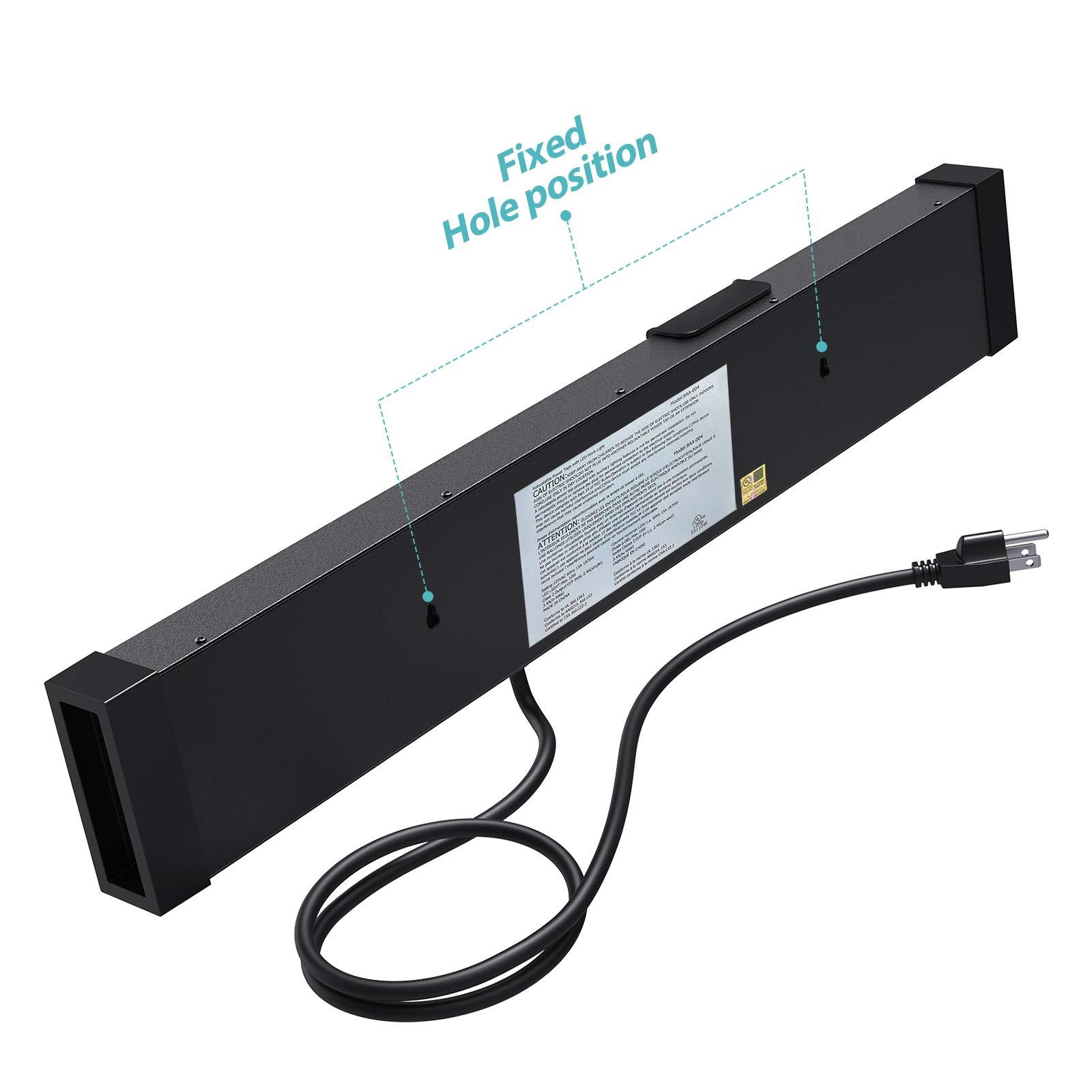 WEBANG WEBANG Heavy Duty Metal Power Strip Surge Protector with 8 Outlets,2 USB Ports, Led Worklight, 15A Circuit Breaker, Wall Mount, UL Listed for Workshop/Garage/Countertop