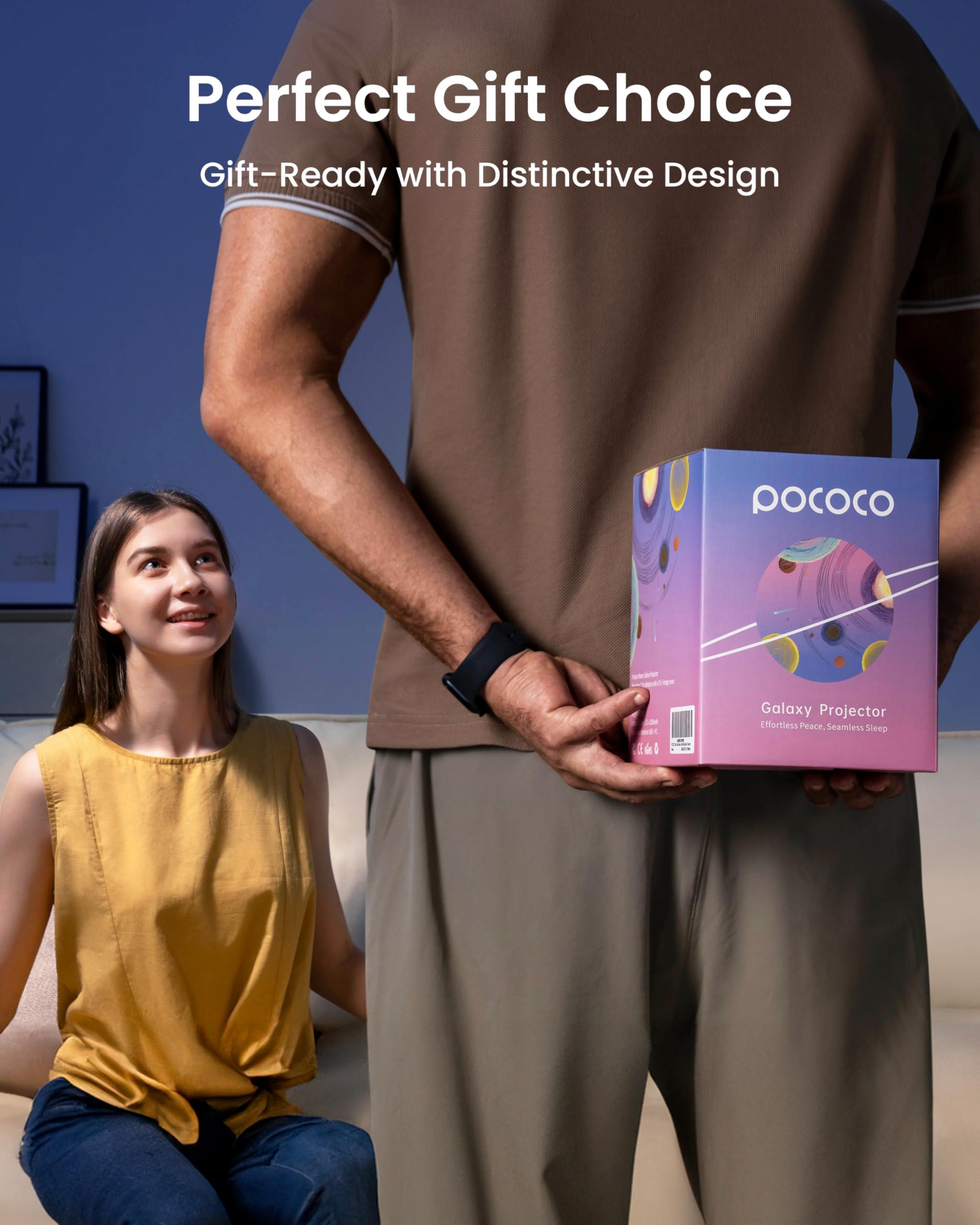 POCOCO POCOCO Galaxy Star Projector for Bedroom with Replaceable Optical Film Discs, Home Planetarium Night Light Projector with High-Definition Soft Light for Relax, Study, and Meditate, Stress Relief Gifts