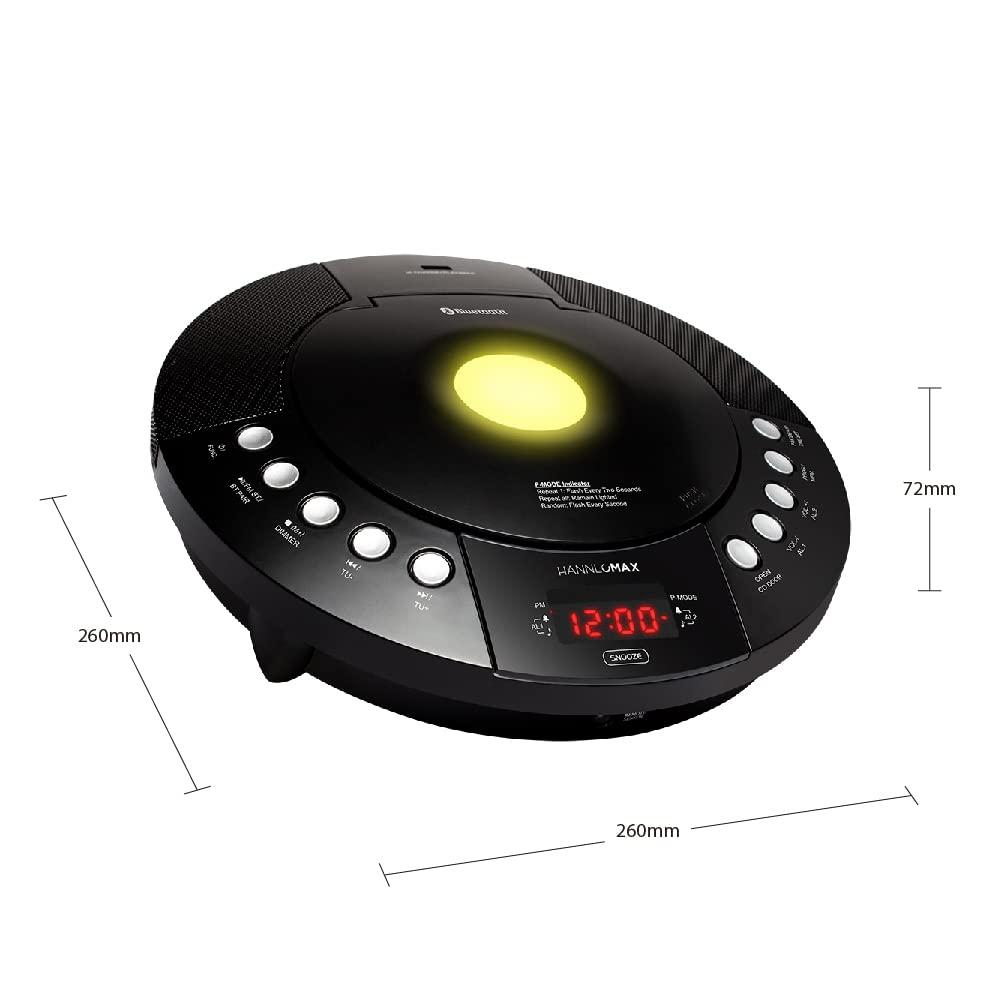 HANNLOMAX HANNLOMAX HX-330CD CD Player, FM Radio, Bluetooth, Alarm Clock, Red LED Display, USB Port for Charging and MP3 Playback, Aux-in, Remote Control included, AC Operation only. (Black)