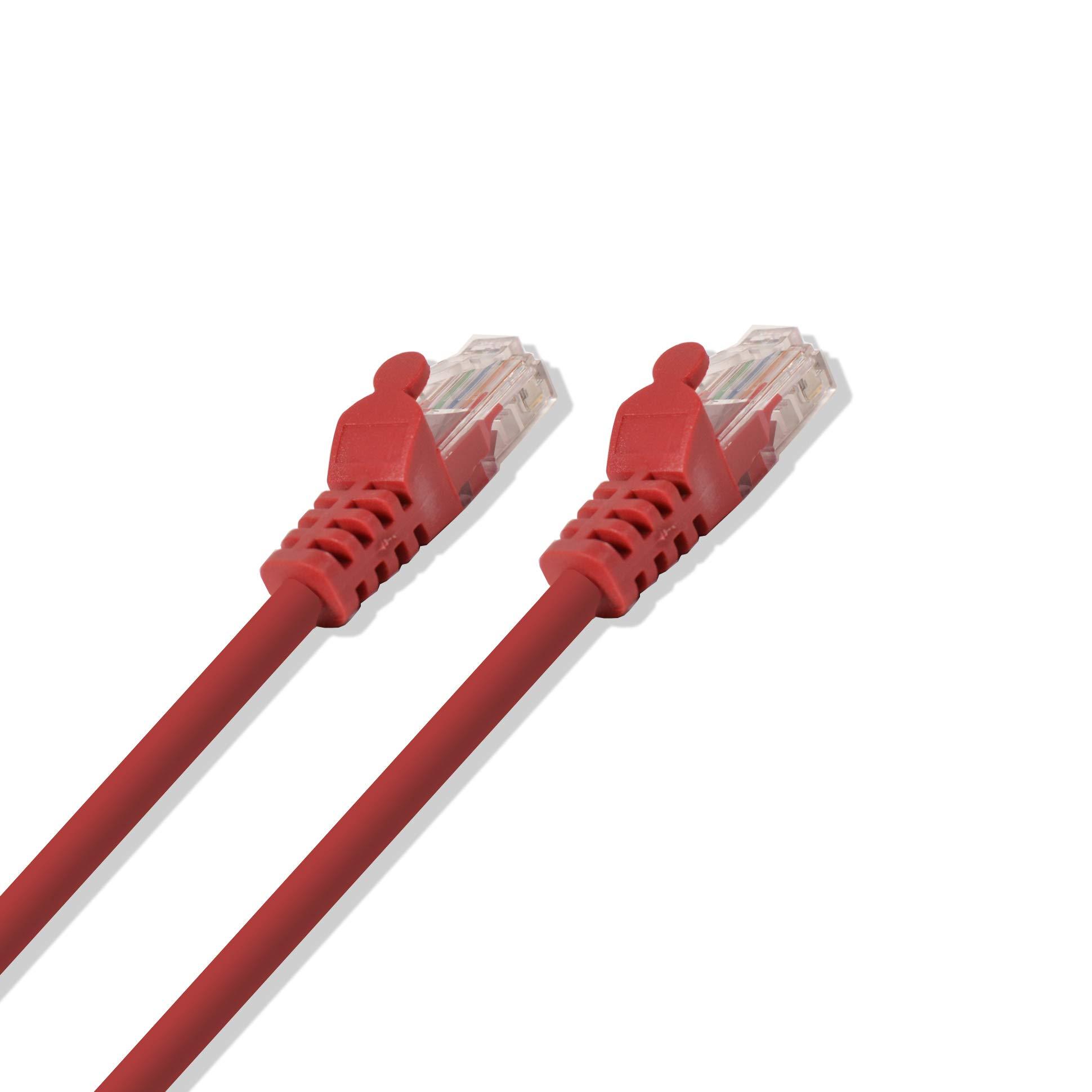 LOGICO LOGICO 2Ft Cat6 Ethernet RJ45 LAN Wire Network Red UTP 2 Feet Patch Cable (5 Pack)