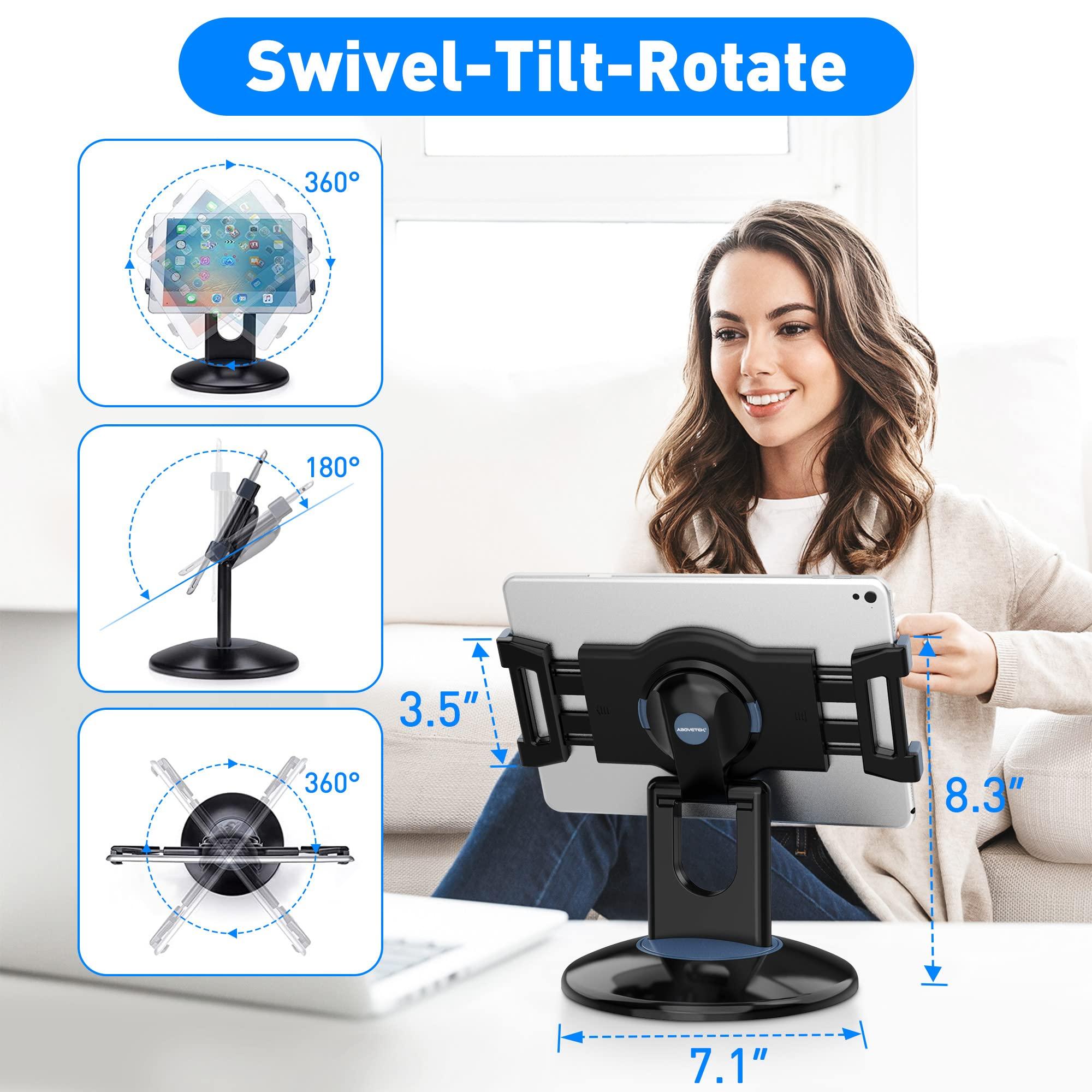 AboveTEK AboveTEK Anti Theft iPad Floor Stand, Robust Security Kiosk POS Tablet Stand Bundle with Retail Kiosk iPad Stand, 360 Rotating Commercial POS Tablet Stand