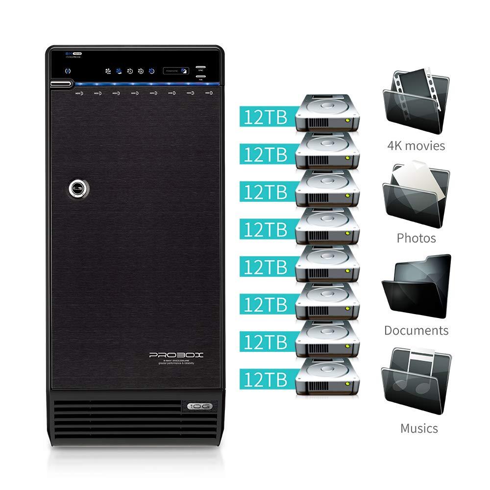 Mediasonic Mediasonic USB 3.2 Type C 8 Bay 3.5-inch Hard Drive Enclosure USB 3.2 Gen 2 10Gbps Support UASP | S.M.A.R.T | Support 22TB Hard Drive (H82-SU31C)