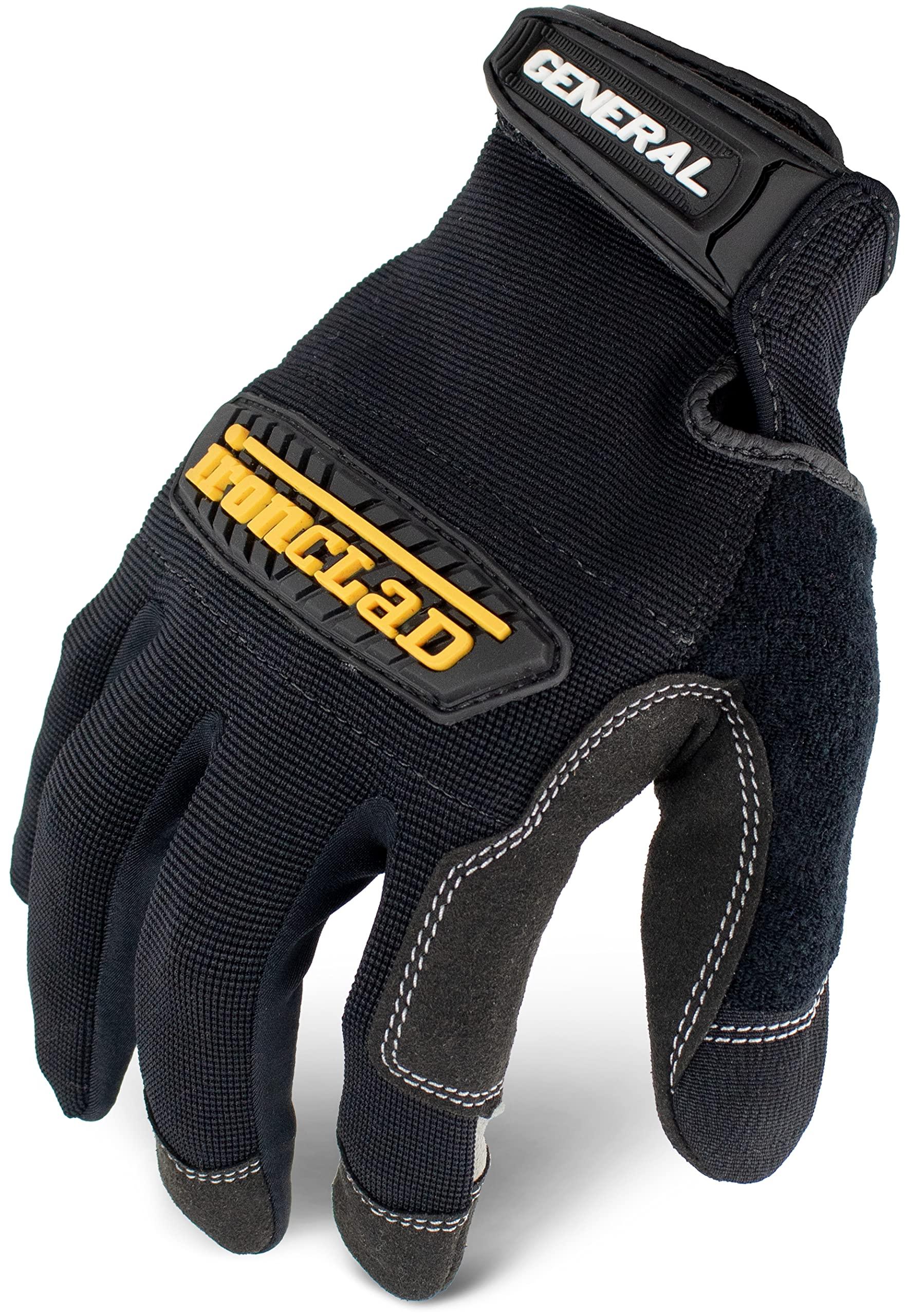 Ironclad Ironclad General Utility Work Gloves GUG, All-Purpose, Performance Fit, Durable, Machine Washable, Sized X-Large, (1 Pair) Black