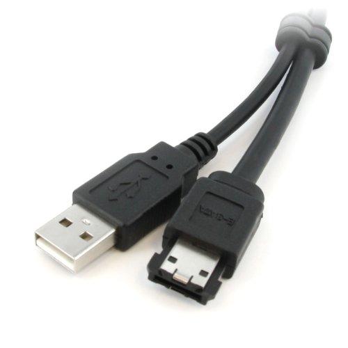 StarTech StarTech.com eSATA and USB A to Power eSATA Cable - Power Over eSATA cable - eSATAp (M) to USB, eSATA (M) - 3 ft - ESATAUSBMM3,Black