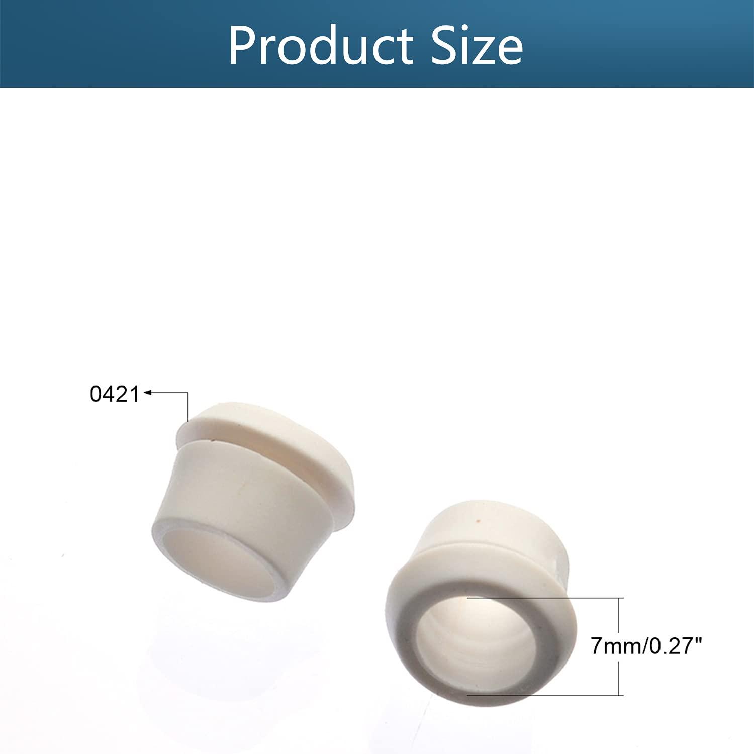 Juvielich Juvielich Rubber Grommet 50Pcs 7mm Inner Dia Oil Resistant Armature Rubber Grommets for Wiring Cable White