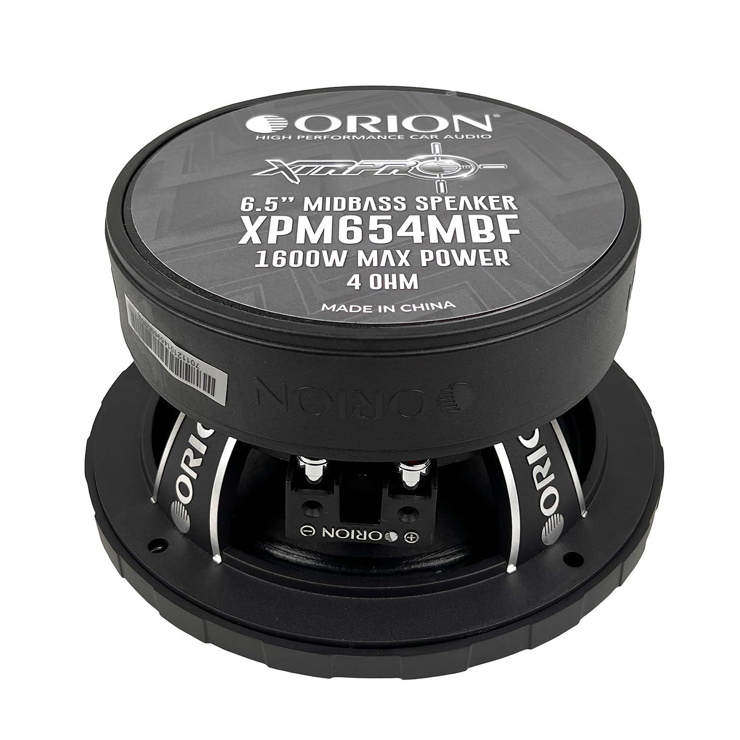 ORION ORION XTRPRO XPM654MBF High Performance 6.5 Mid-Bass Bullet Loudspeakers, 1600W Max Power, 400W RMS, 4 Ohm, 2 Voice Coil - Pro Car Audio Stereo, Midrange Speakers (Pair)