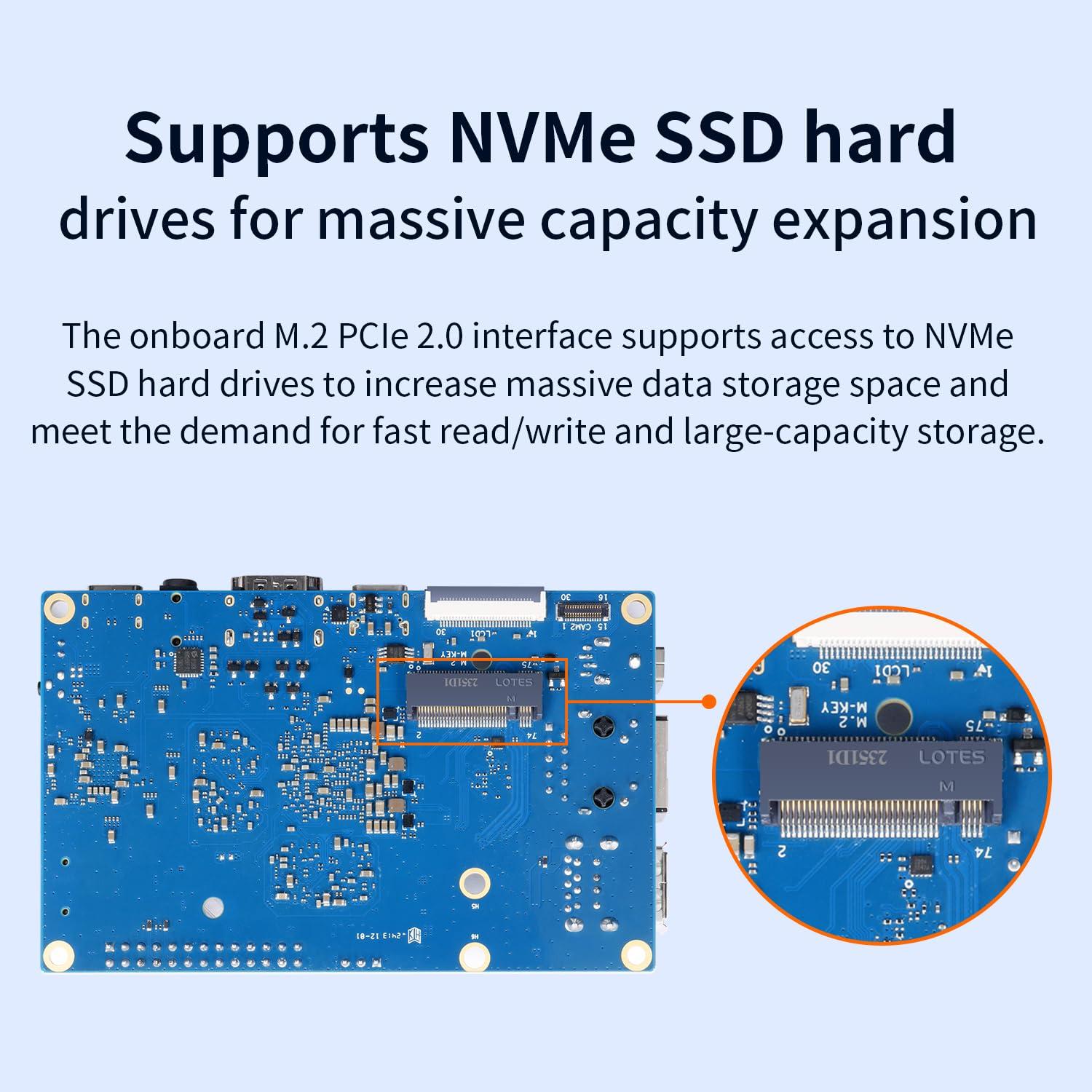 Orange Pi Orange Pi 5 16GB LPDDR4/4X Rockchip RK3588S 8-Core 64 Bit Single Board Computer, Development Board Run Orange Pi/Linux/Ubuntu/Debian/Android OS (16GB)