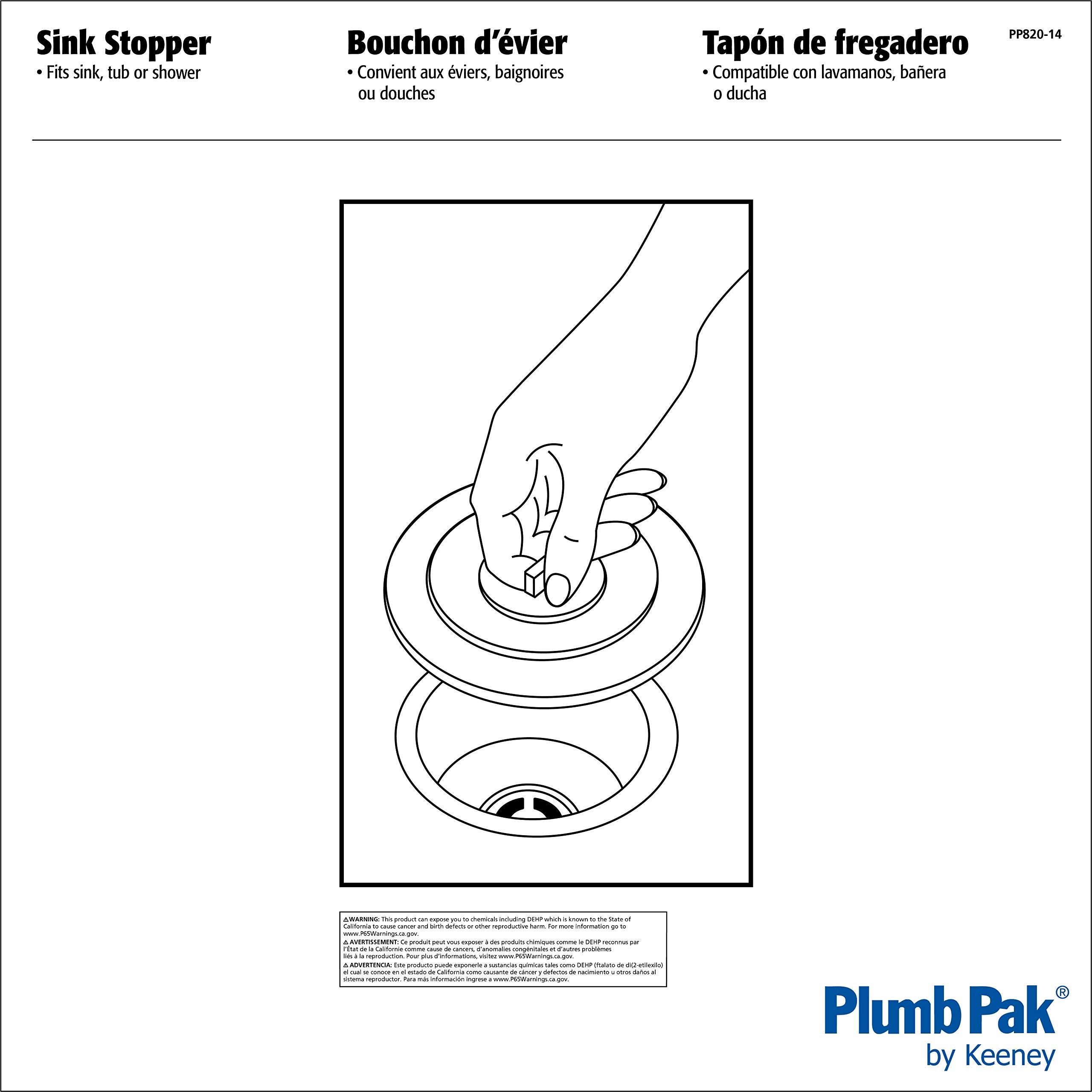 Plumb Pak Plumb Pak, White PP820-14 Sink Stopper Suction Flat, Size