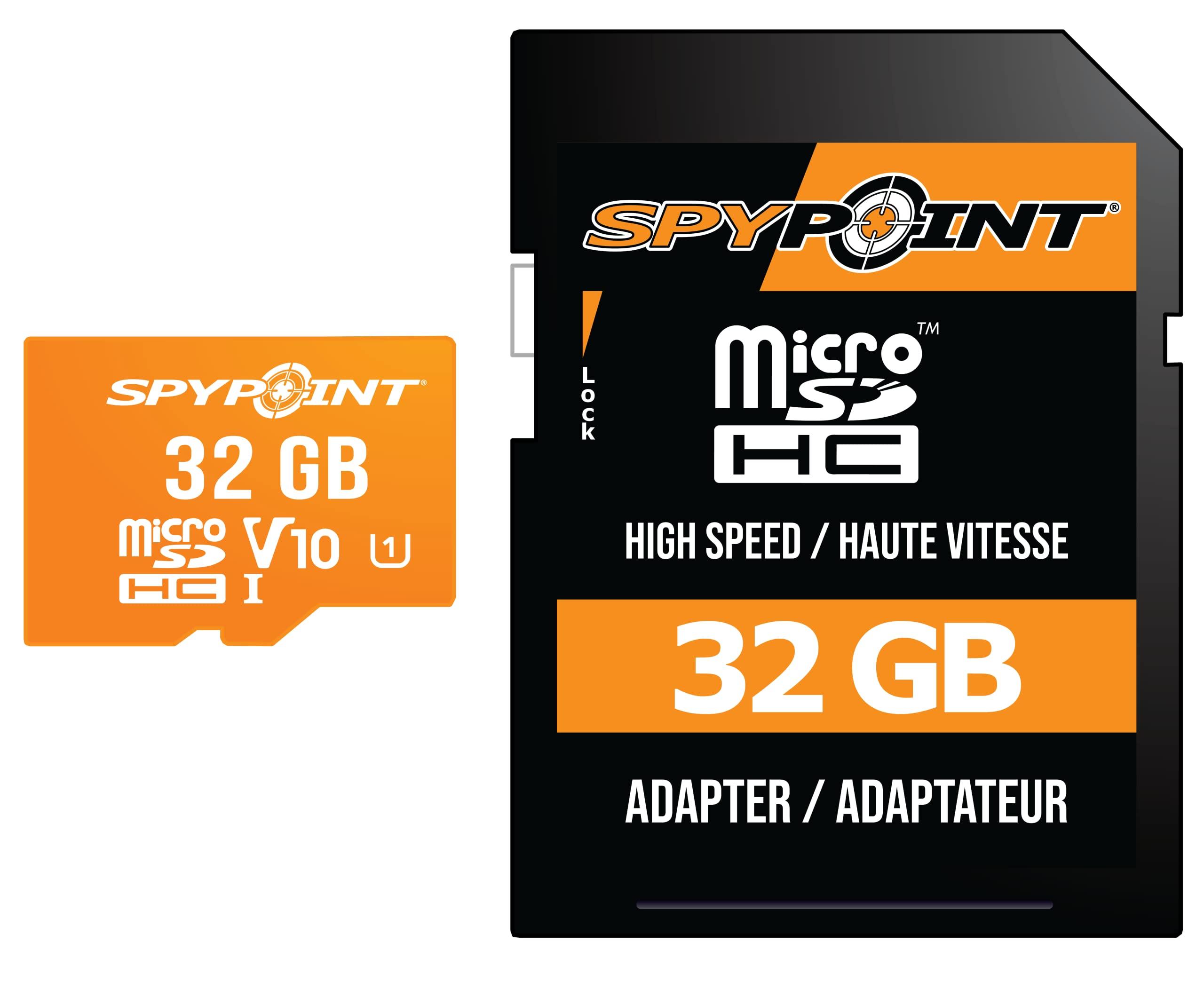 SPYPOINT SPYPOINT 32GB Micro SD Memory Card Trail for Cameras | Adapter Media Storage for Trail and Game Cameras Designed | Used in Hunting and Trail Cams (Class 10 Speed)