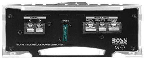 BOSS Audio Systems BOSS Audio Systems AR1500M Car Amplifier - 1500 Watts Max Power, 2 4 Ohm Stable, Class AB, Monoblock, Mosfet Power Supply, Remote Subwoofer Control