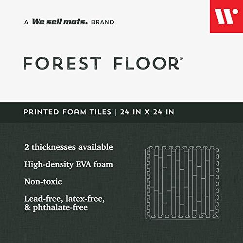 FOREST FLOOR Forest Floor 3/8 Inch Thick Printed Foam Tiles, Premium Wood Grain Interlocking Foam Floor Mats, Anti-Fatigue Flooring Stylish Flooring Solution, Slate, 24 Sq Ft