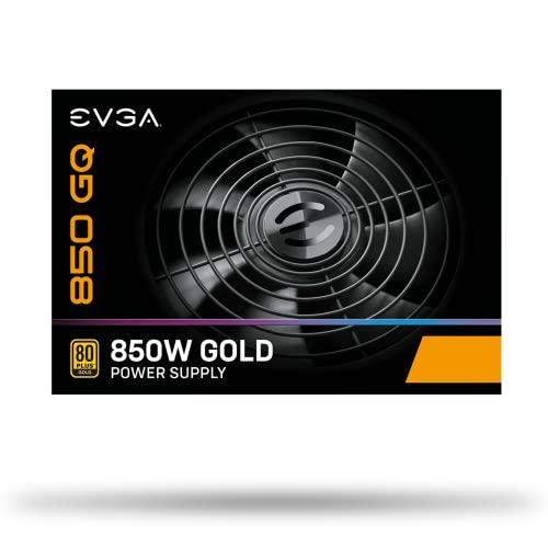 EVGA EVGA 850 GQ, 80+ GOLD 850W, Semi Modular, EVGA ECO Mode, 5 Year Warranty, Power Supply 210-GQ-0850-V1,Black