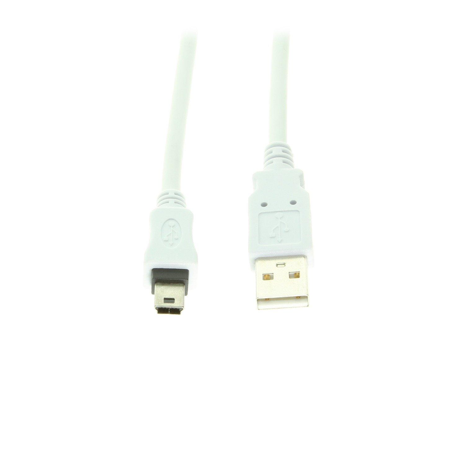 USBGear 8 inch White USB A to Mini B Cable