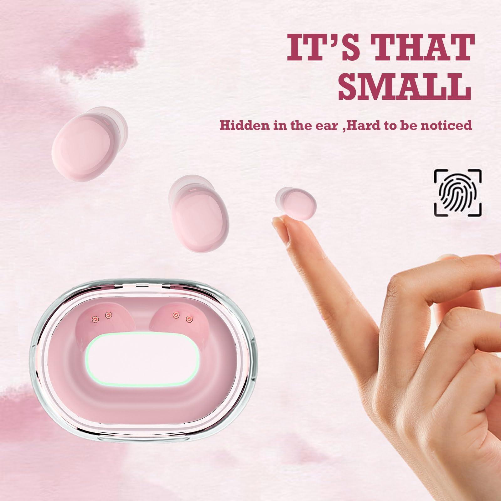 Xmenha Mini Wireless Bluetooth Earbuds for Small Ear Canals - Low Profile, Discreet, Sleep Micro Audfonos Invisibles