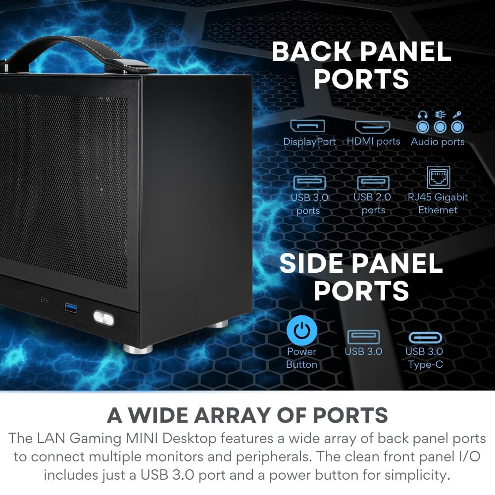 Empowered PC Empowered PC LAN Gaming Desktop (8.1L Small & Light, RTX 4060 Ti, AMD Ryzen 7 7700, 32GB DDR5 RAM, 1TB Gen4 NVMe SSD, Internal WiFi + Bluetooth, Windows 11 Pro) Best Mini ITX SFF Computer (Black)