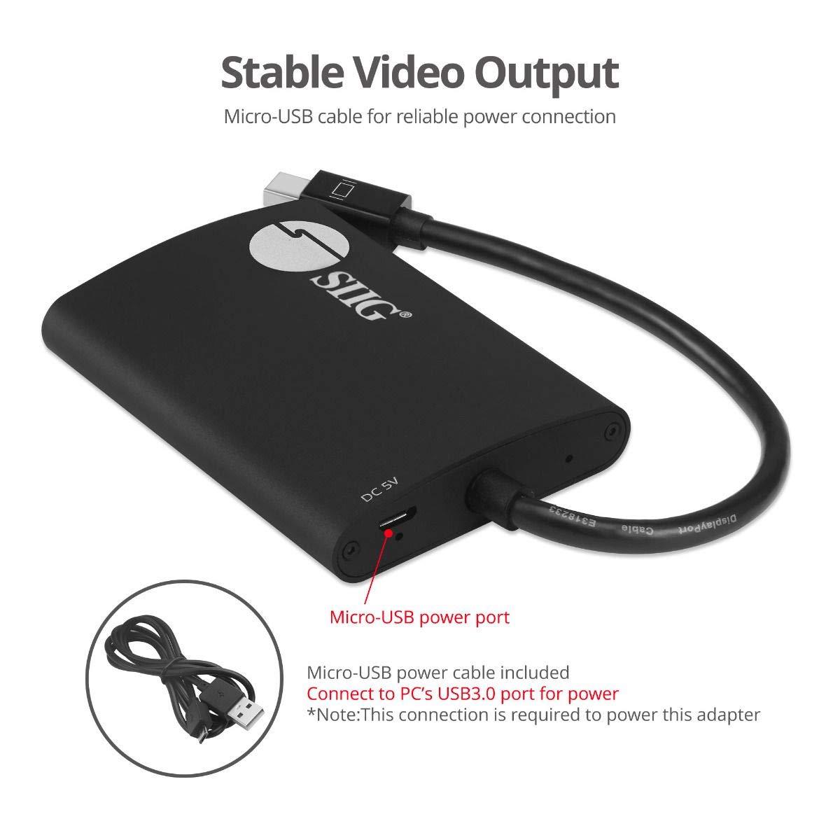 SIIG SIIG 2-Port Mini DisplayPort 1.2 to 2 DisplayPort MST Hub Video Splitter, Not for HDMI, DisplayPort Daisy Chain Monitor, Not for MacOS, TAA Compliant (CE-DP0J11-S1)