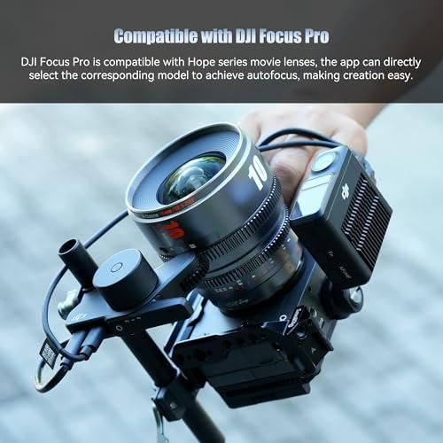 7artisans 7artisans 10mm T2.1 Hope Series Professional Cine Lens S35 Frame Mirrorless Cameras Lens Compatible for Macro 4/3 Mount,MFT Mount/LUMIX GH5LL/LUMIX GH5S/Z CAM/LUMIX GH6/BMPCC4K/DC-BGH1(Black)