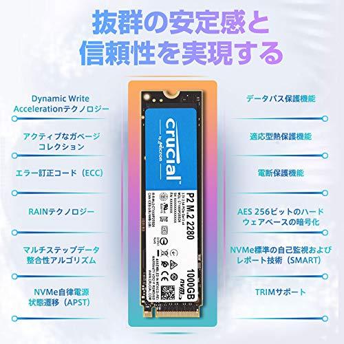 Crucial Crucial Crucial P2 Series, 1TB (1000GB) 3D NAND NVMe PCIe M.2 SSD CT1000P2SSD8