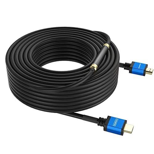 UPWISH 75ft HDMI Cable 2.0 Ultra High Speed with Signal Booster - 4K@60Hz HDR 1080P 3D - HDCP 2.2 & 18Gbps - for PS5/Xbox/TV/Projector/Soundbar - ARC/eARC, Ethernet