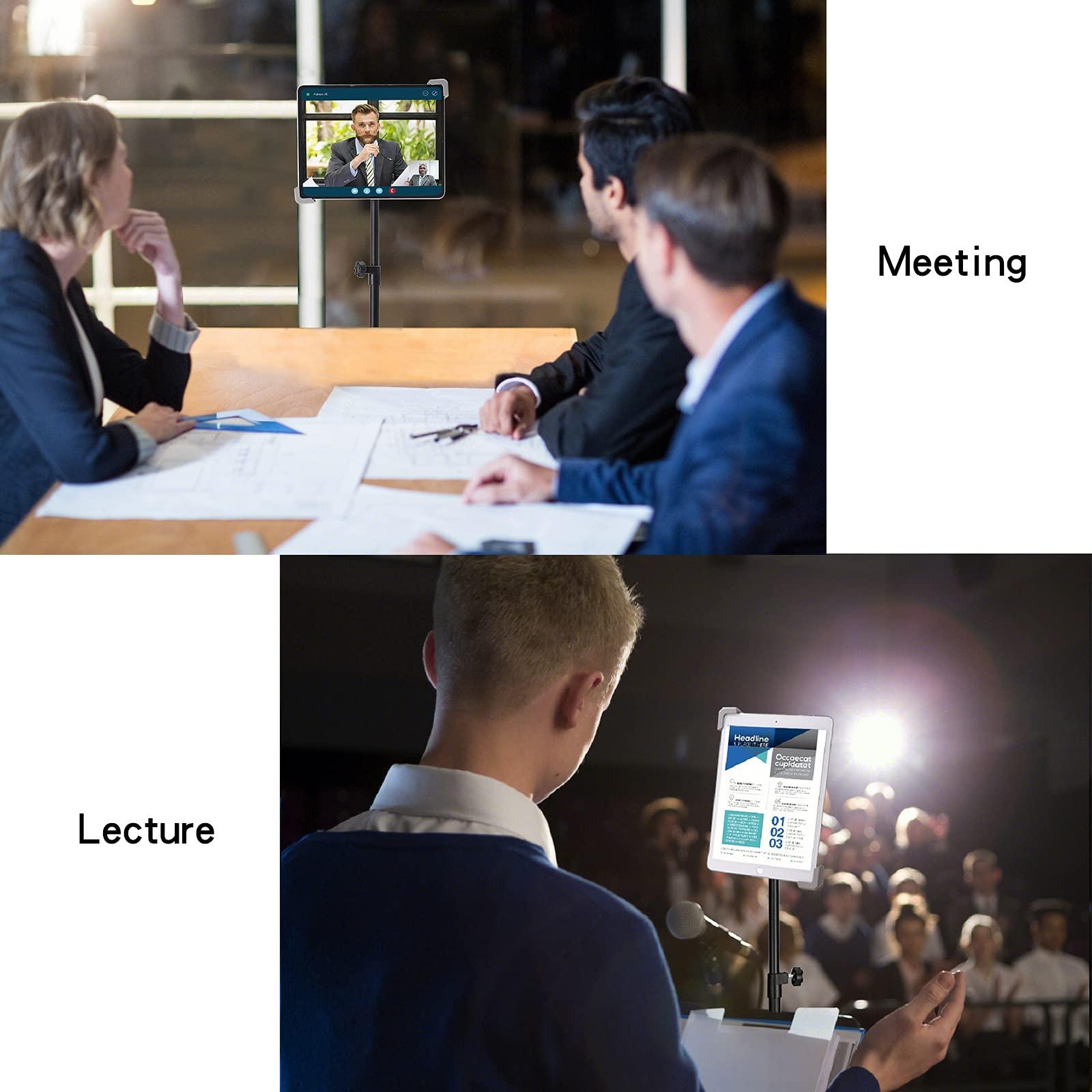 Raking Raking Ipad Tripod Stand, Height Adjustable Ipad Stand Floor & Ipad Stand Holder with 360 Rotating Tablet Holder Mount for Ipad Pro 12.9, Ipad Air 10.5 and More 10" to 14" Tablets