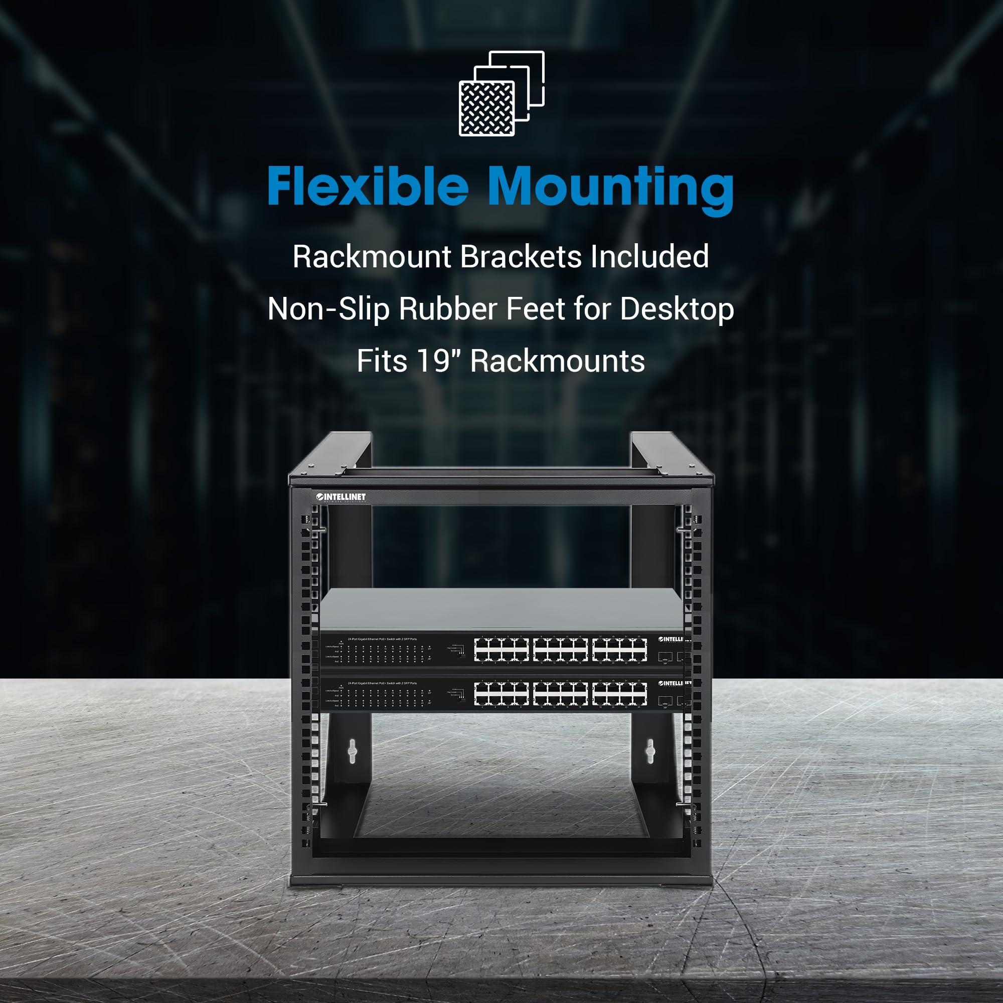 Intellinet Intellinet 24-Port Unmanaged PoE+ Gigabit Ethernet Switch - 370W Power Budget, 2 x 1Gbps SFP Ports, Rackmount/Desktop, Autosensing Ports, Sturdy Metal 3 Yr Mfg Warranty - 561891