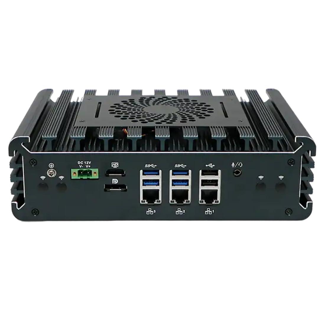 PARTAKER PARTAKER Industrial PC, Mini Computer, IPC, Windows 11 or Linux Ubuntu, Intel Core I3 1115G4, PA-3126, 3 x I225-V 2.5Gbe LAN, HDMI, DP, 6 x COM, 2Pin Phoenix, 16 Way GPIO, 8GB RAM 256GB SSD