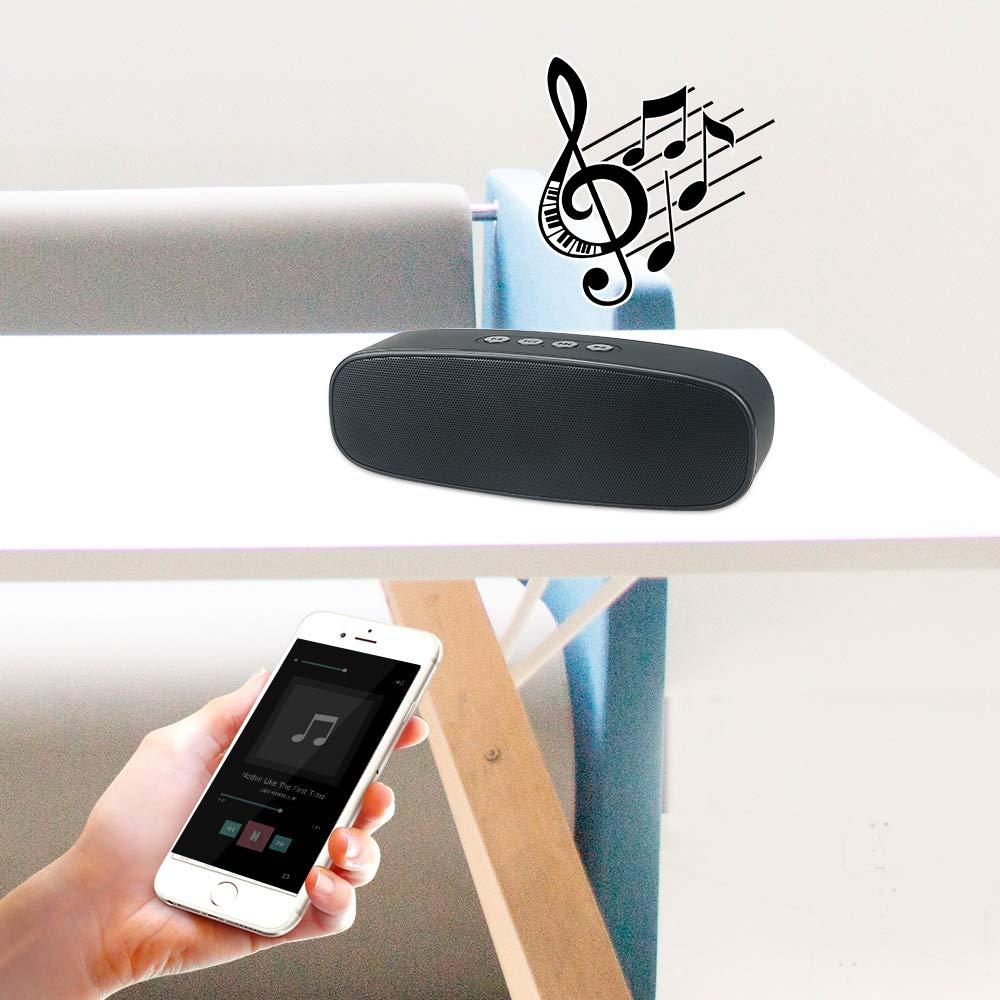 Totola Totola Wireless Bluetooth Speaker with AUX/USB/TF Card Slot,Outdoor Portable Stereo Speaker with HD Audio,Enhanced Bass, Dual-Driver,Handsfree Calling, FM Radio Speaker for Travel,Party (Black-1)