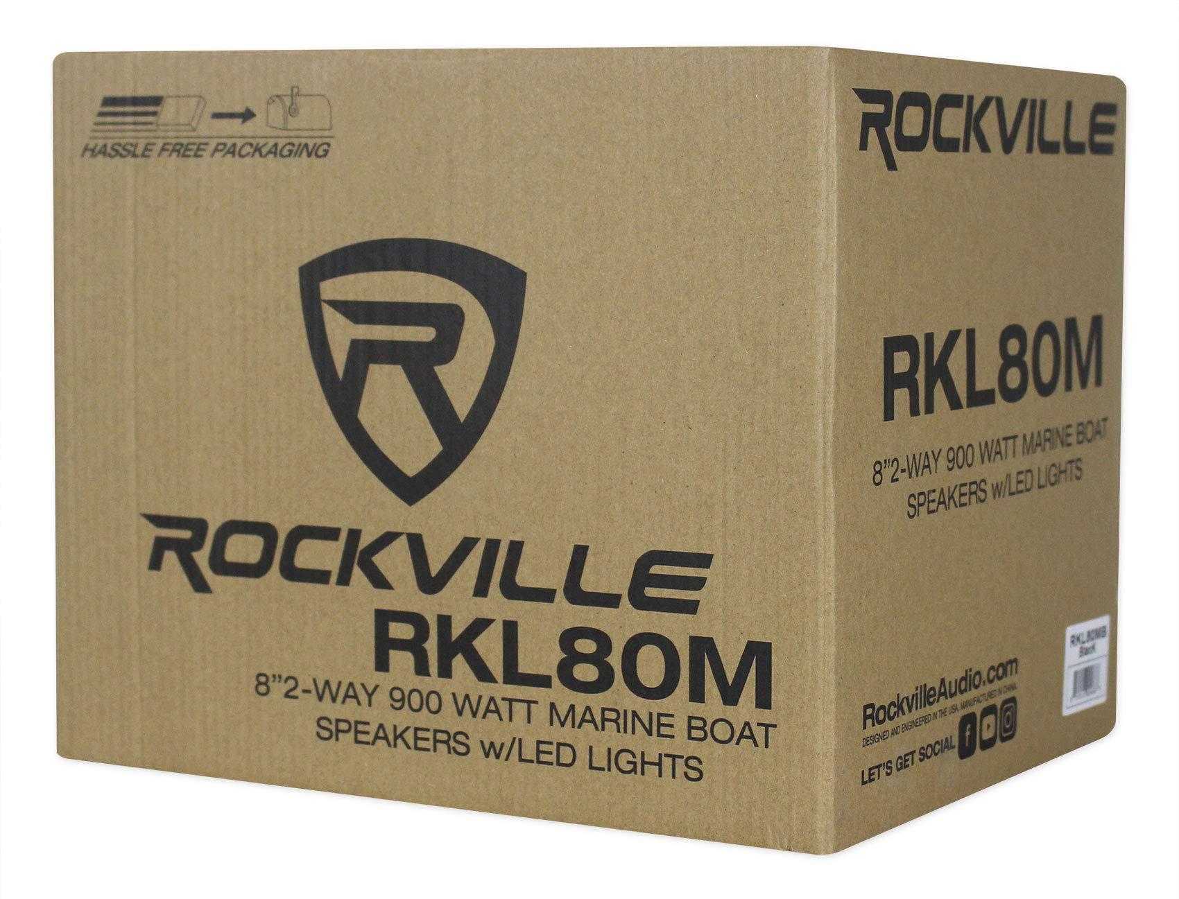 Rockville Rockville (2) RKL80MB 8" Tower LED Speakers for Polaris RZR/ATV/UTV/Cart/Jeep