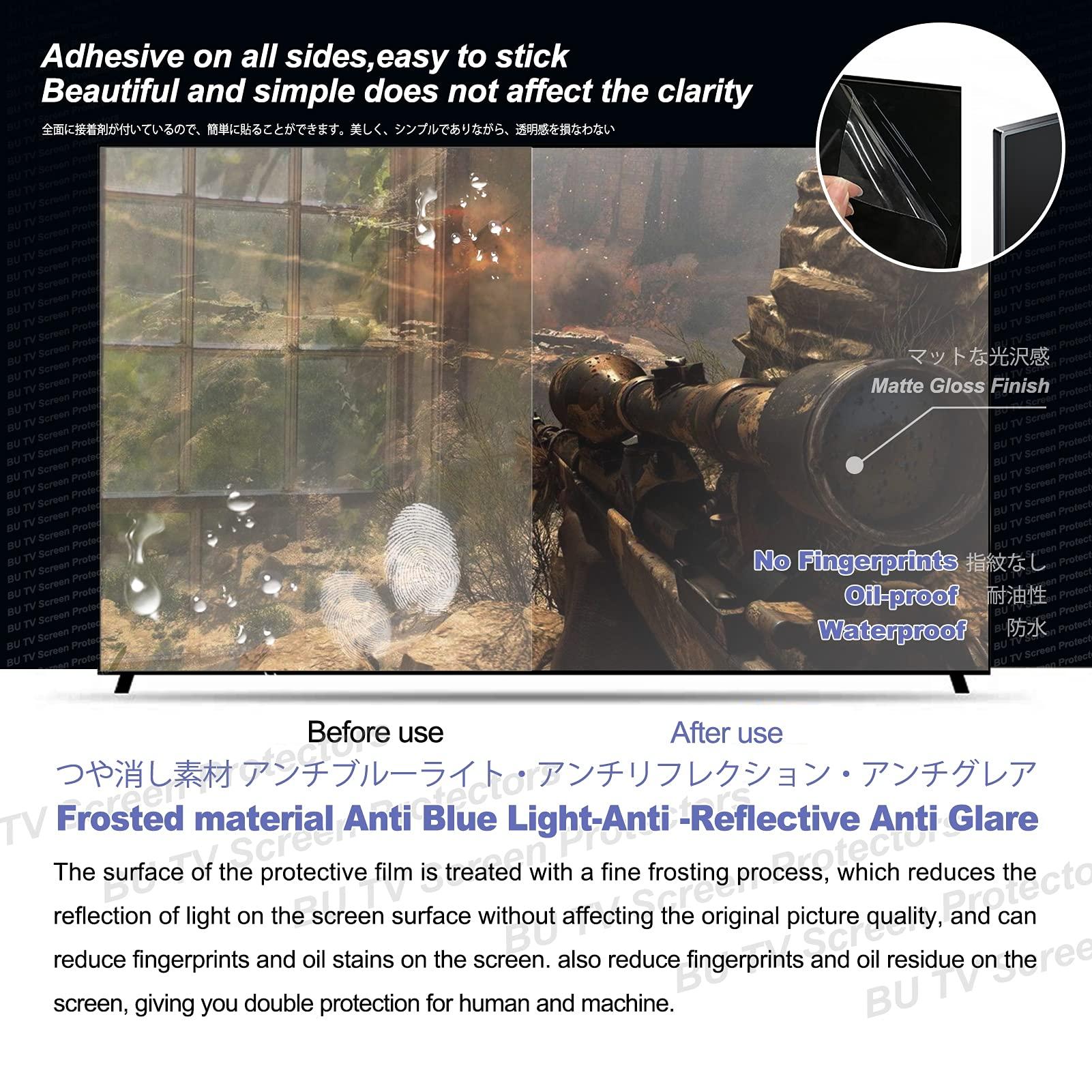 BU TV Screen Protectors BU TV Screen Protectors 55 Inch TV Screen Protector Filter, Frosted Anti Glare/Anti Blue Light Film,55" 1211 * 682