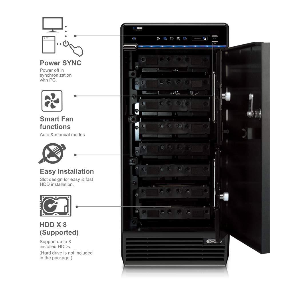 Mediasonic Mediasonic USB 3.2 Type C 8 Bay 3.5-inch Hard Drive Enclosure USB 3.2 Gen 2 10Gbps Support UASP | S.M.A.R.T | Support 22TB Hard Drive (H82-SU31C)