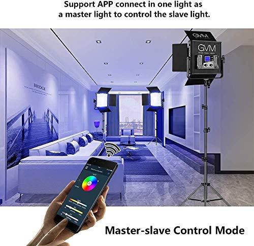 GVM Great Video Maker GVM 50RS RGB LED Video Light, 50W Video Lighting Kit with APP Control, 360°Full Color Led Panel Light for Gaming, Streaming, Youtube, Webex, Broadcasting, Web Conference, Aluminum Alloy Shell, CRI 97