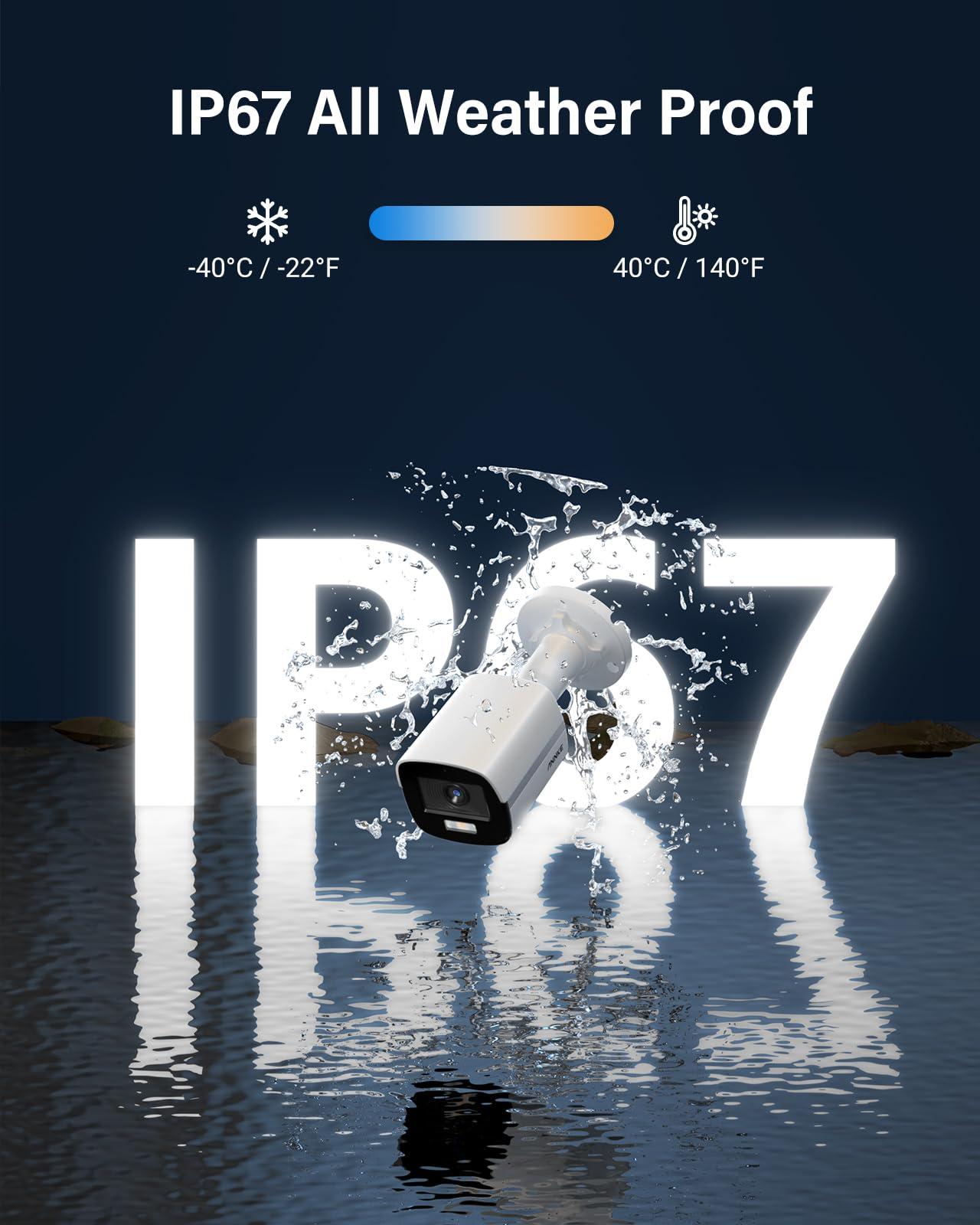 ANNKE ANNKE 3K Add-On Security Bullet Camera with Full Color Night Vision, 2X 4-in-1 TVI/AHD/CVI/CVBS CCTV Surveillance Cam with Built-in Mic, 2.8mm Lens, IP67 Weatherproof, (Cable & Adapter Included)