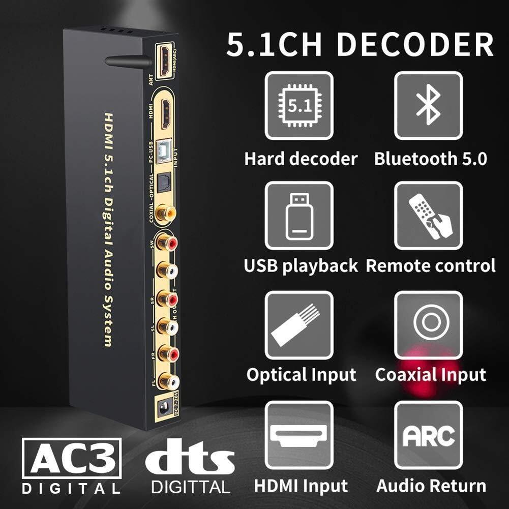 DirectNine Basics DirectNine Basics HDMI 5.1 Audio Converter Decoder DAC DTS AC3 FLAC APE 4K*2K HDMI Extractor Splitter Digital SPDIF ARC