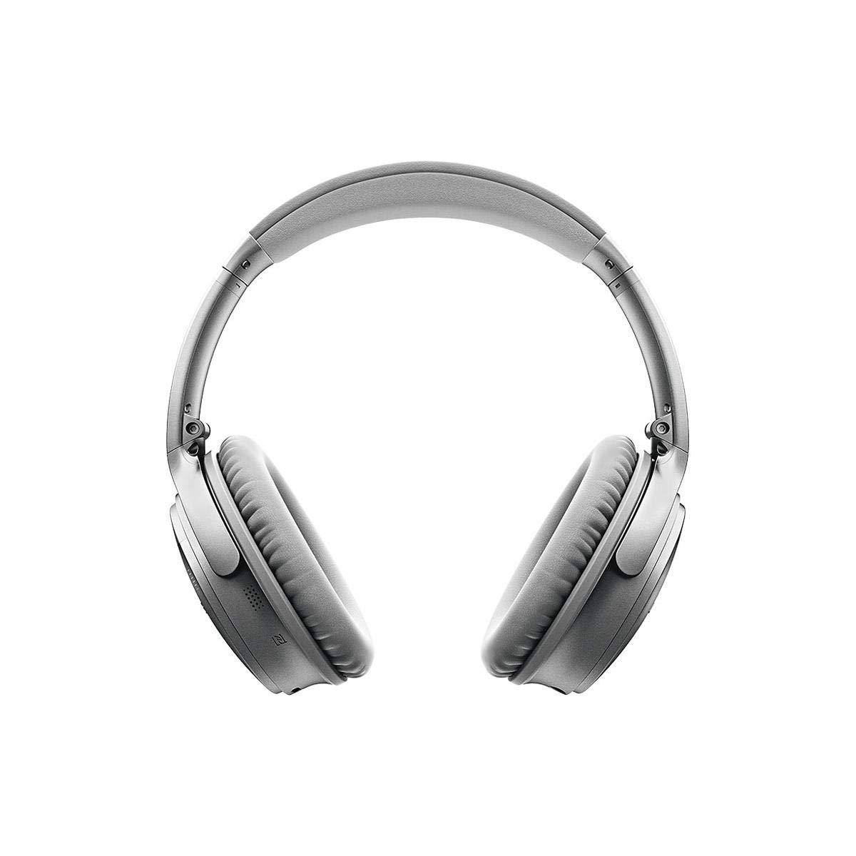 Bose Bose QuietComfort 35 II Noise Cancelling Bluetooth Headphones Wireless, Over Ear Headphones with Built in Microphone and Alexa Voice Control, Silver