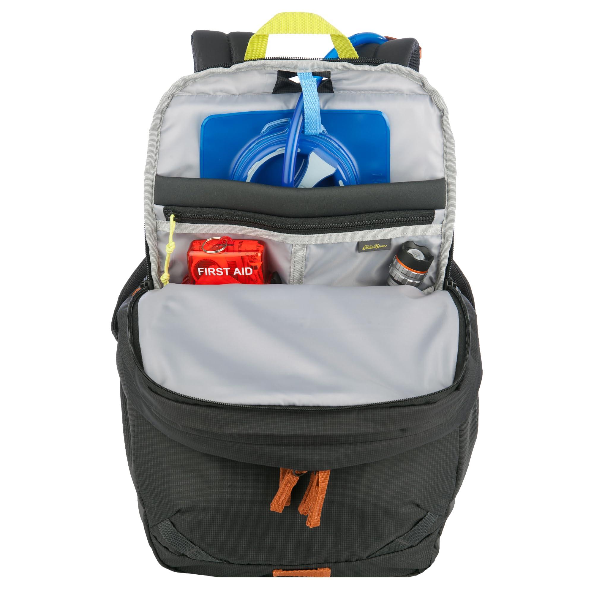 Eddie Bauer Eddie Bauer Nomad Backpack with Compression Straps and Hydration/Laptop Compatible Sleeve, Carbon, 22L
